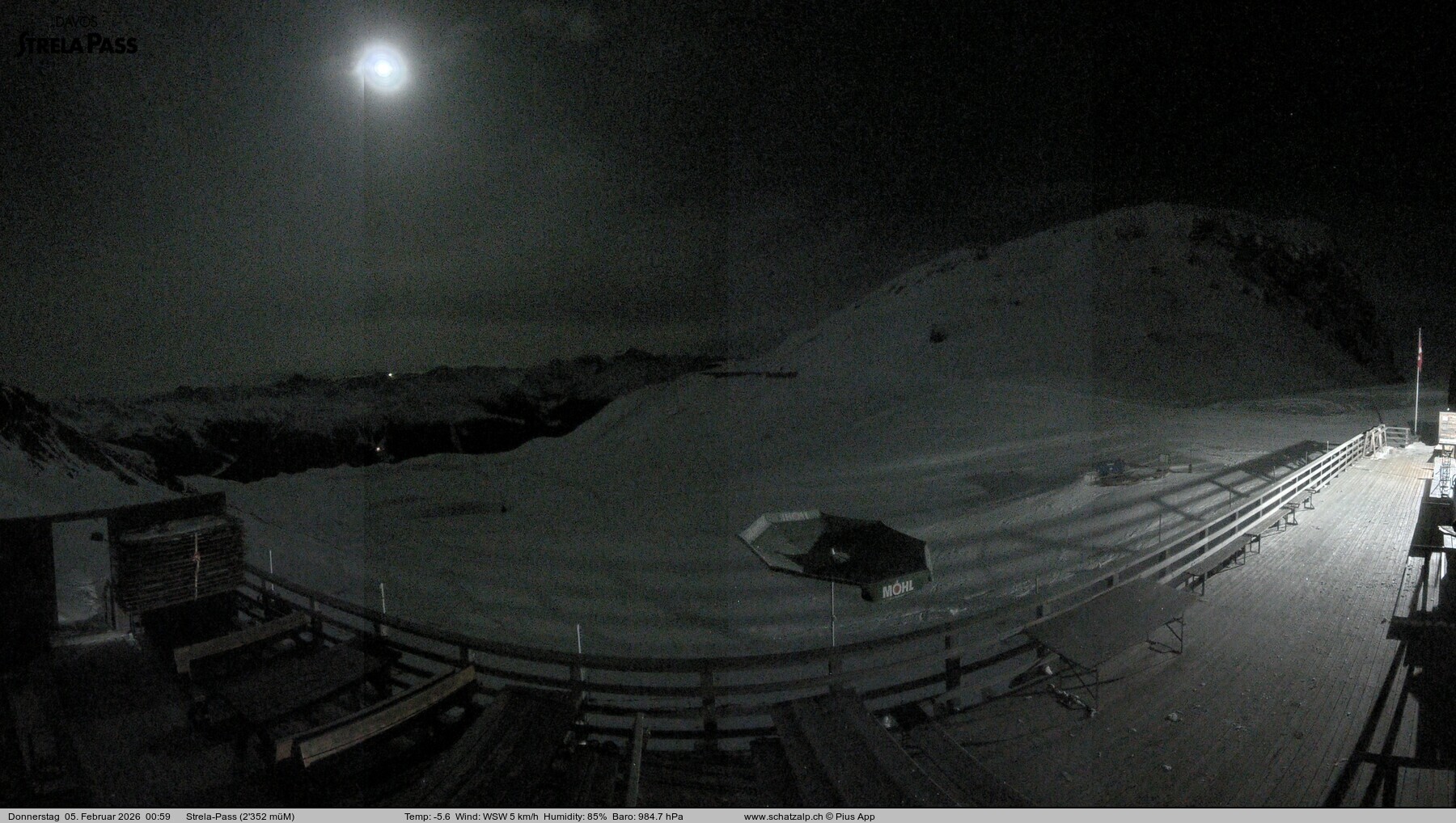 Archiv Foto Webcam Restaurant Strela Pass Schatzalp