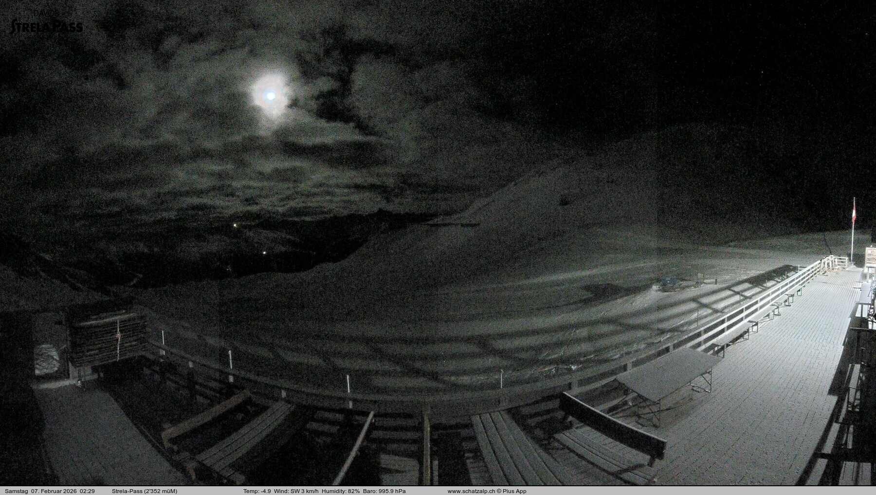 Archiv Foto Webcam Restaurant Strela Pass Schatzalp