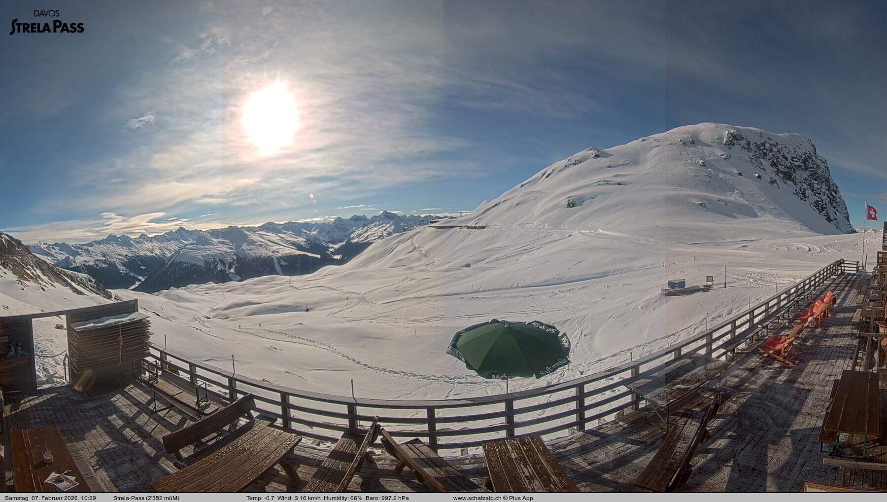 Archiv Foto Webcam Restaurant Strela Pass Schatzalp