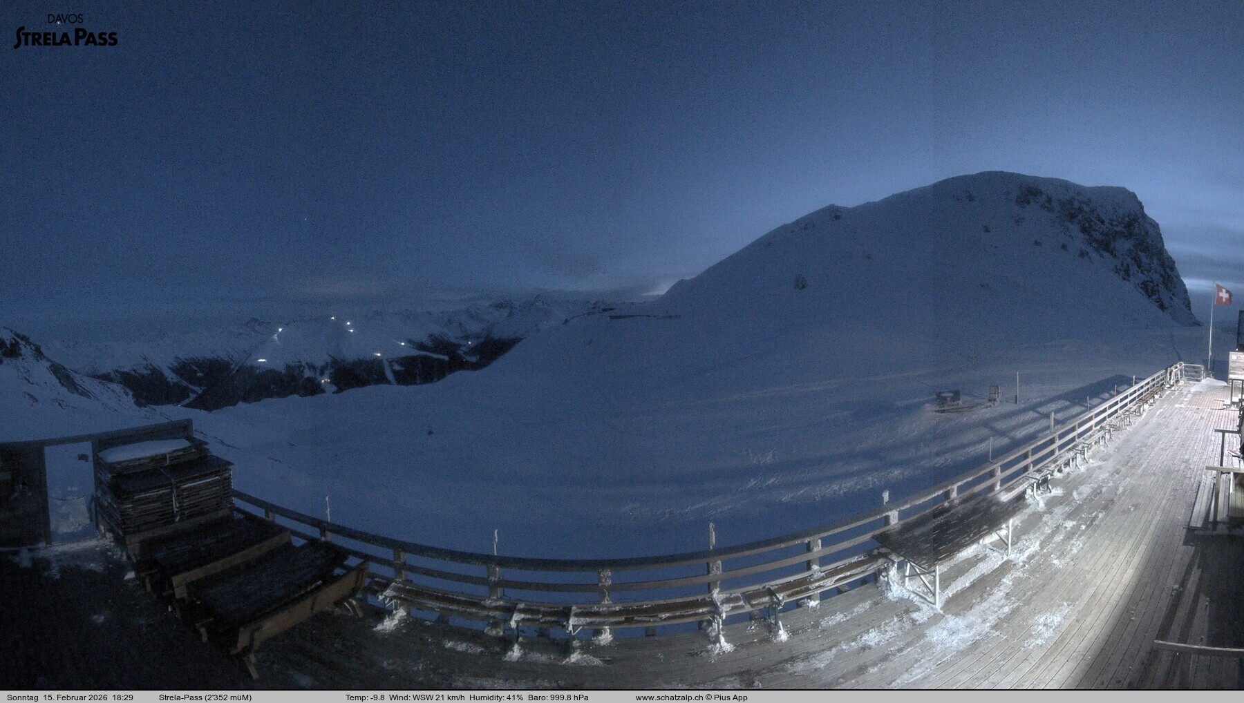 Archiv Foto Webcam Restaurant Strela Pass Schatzalp