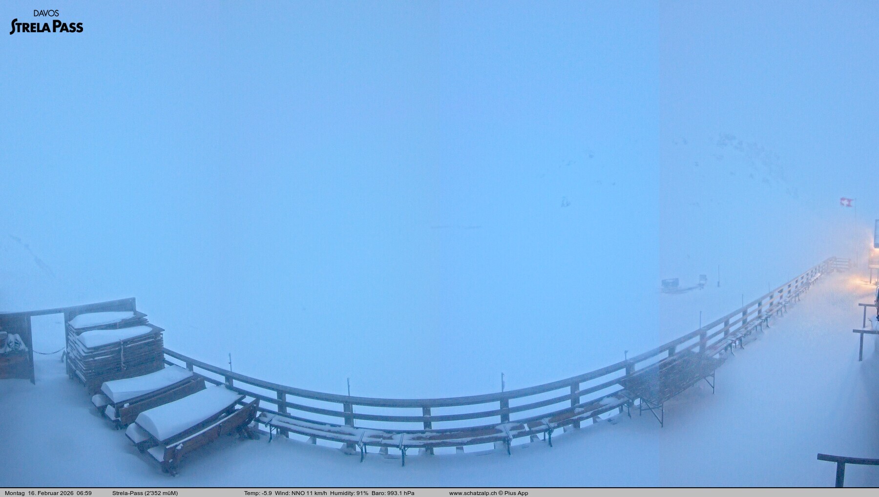 Archived image Webcam Schatzalp - Strela Pass