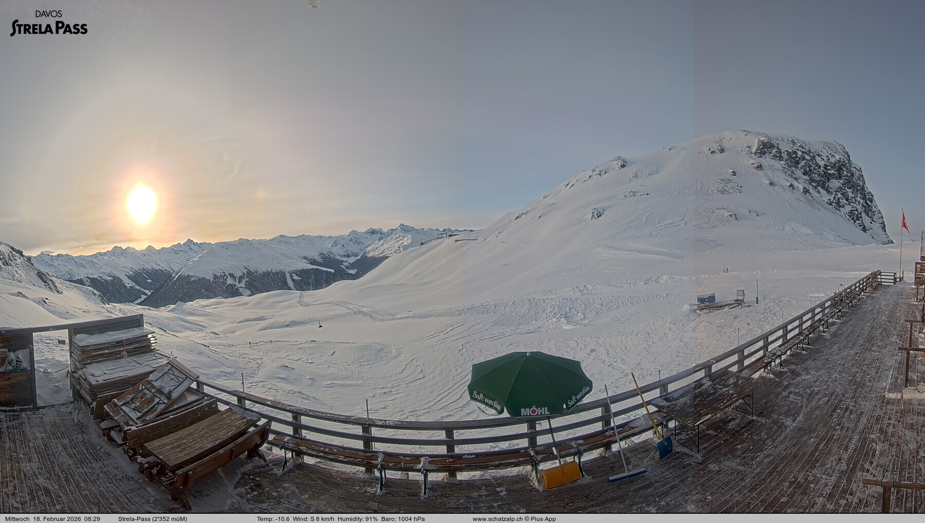 Archived image Webcam Schatzalp - Strela Pass