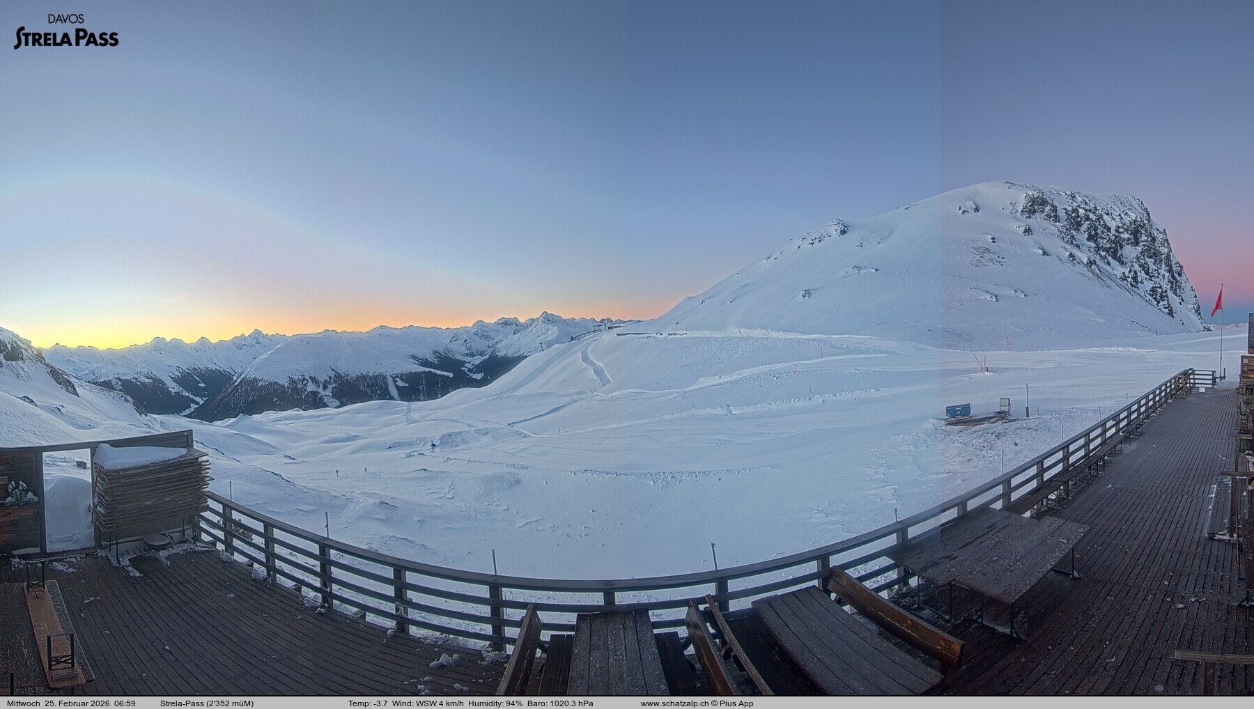 Archived image Webcam Schatzalp - Strela Pass