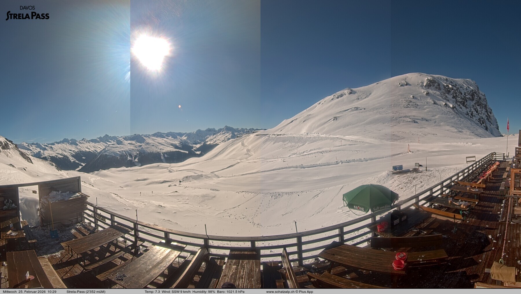 Archived image Webcam Schatzalp - Strela Pass