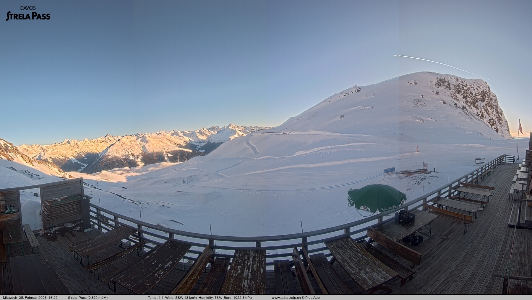 Archived image Webcam Schatzalp - Strela Pass