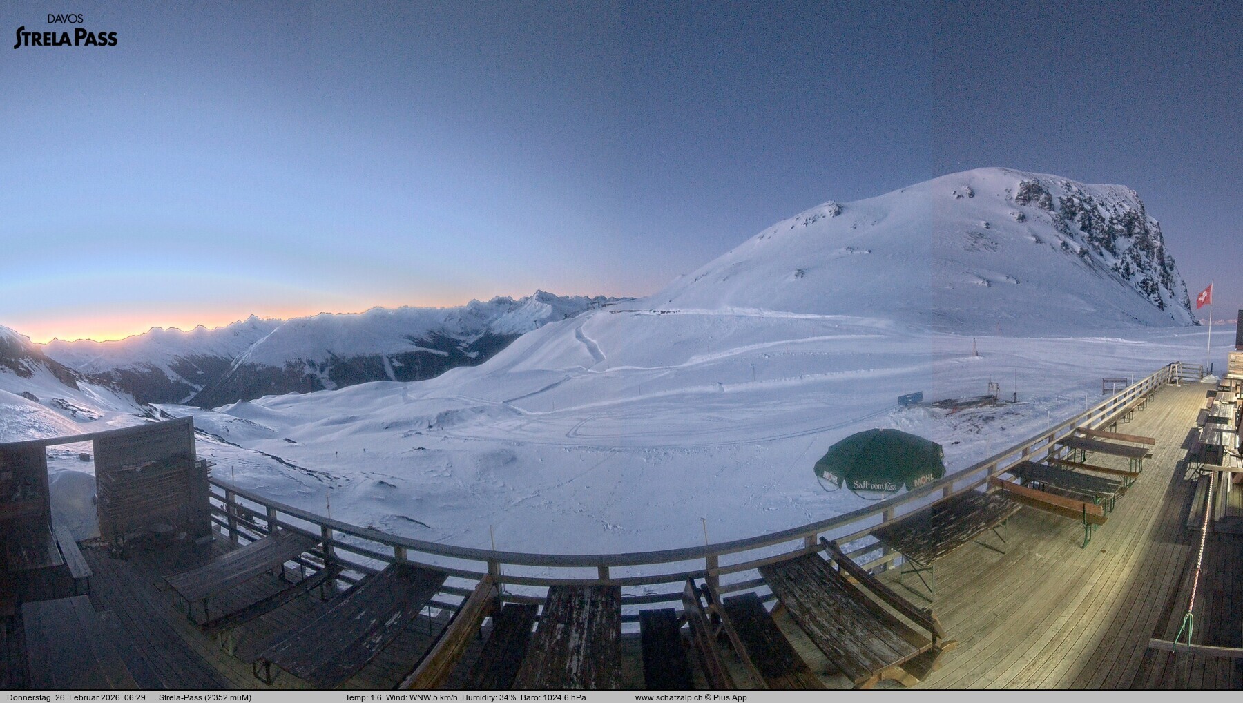 Archived image Webcam Schatzalp - Strela Pass