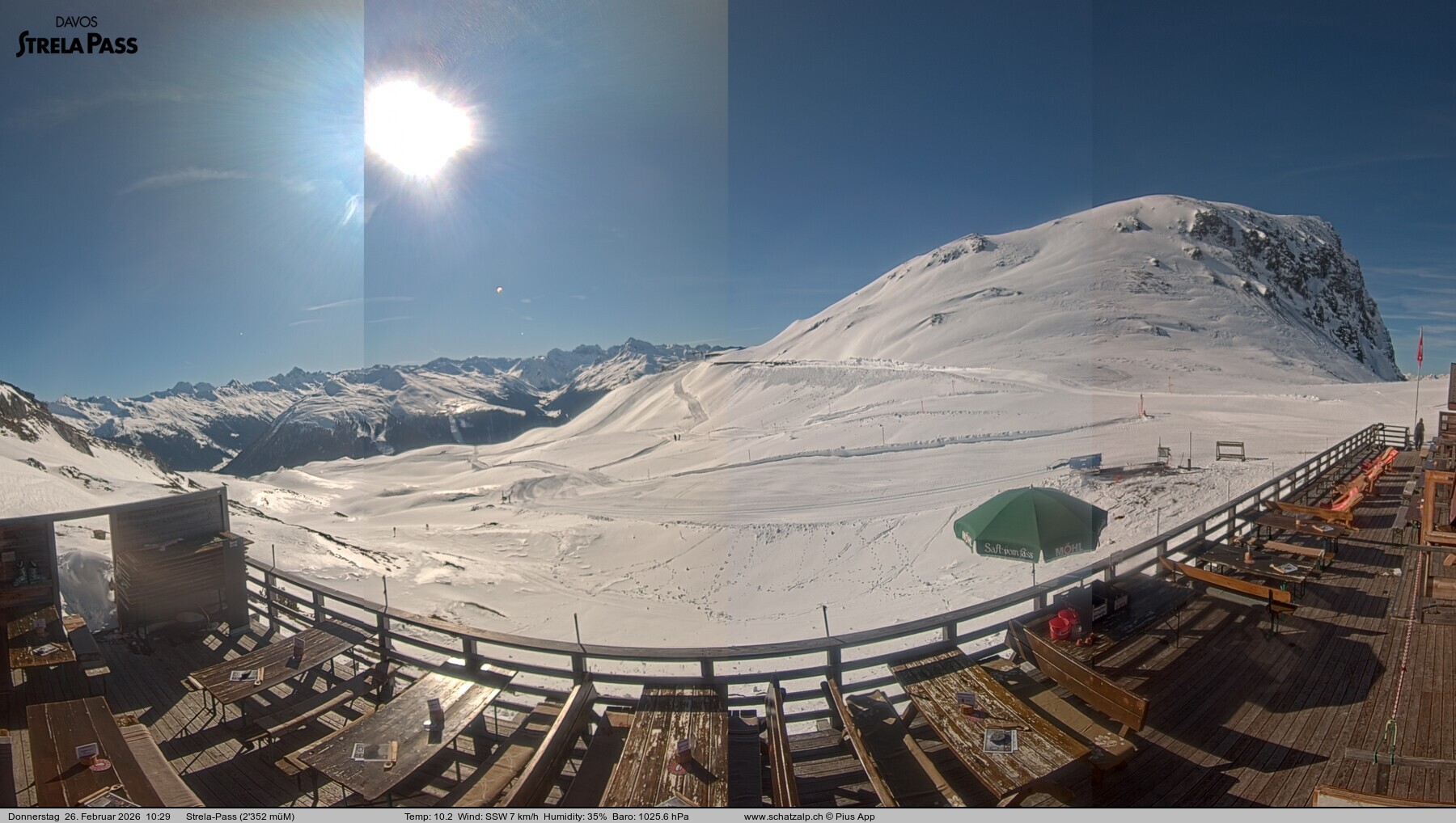 Archived image Webcam Schatzalp - Strela Pass