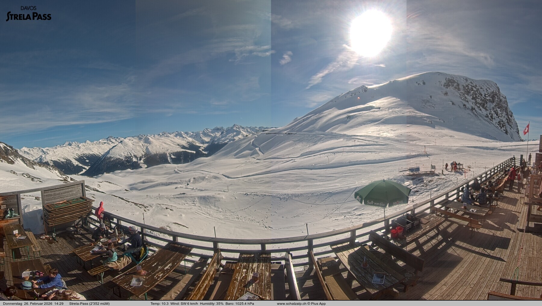 Archived image Webcam Schatzalp - Strela Pass