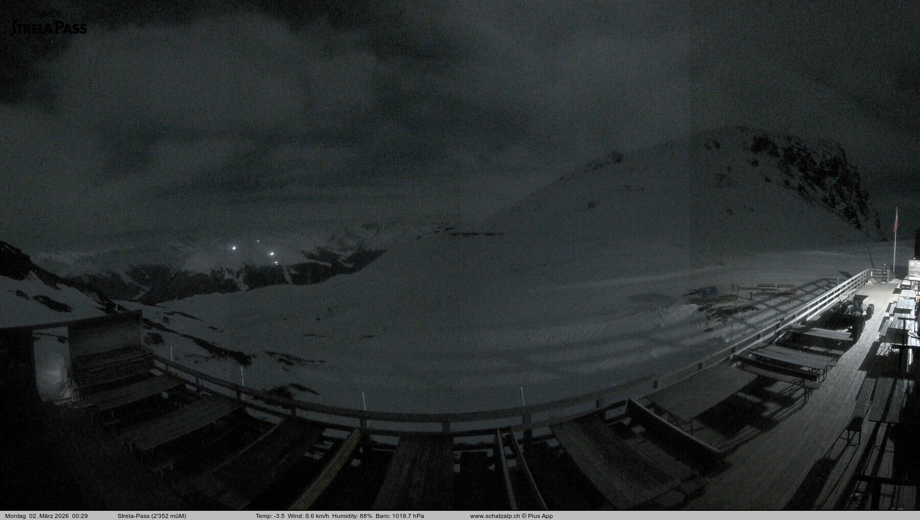 Archiv Foto Webcam Restaurant Strela Pass Schatzalp