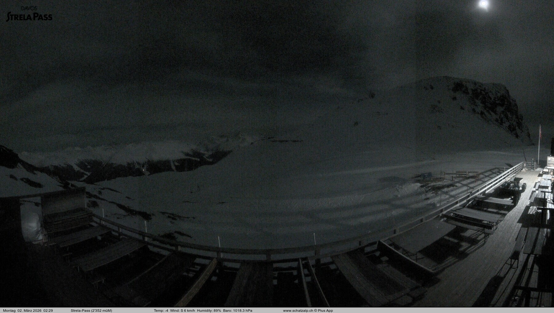 Archiv Foto Webcam Restaurant Strela Pass Schatzalp