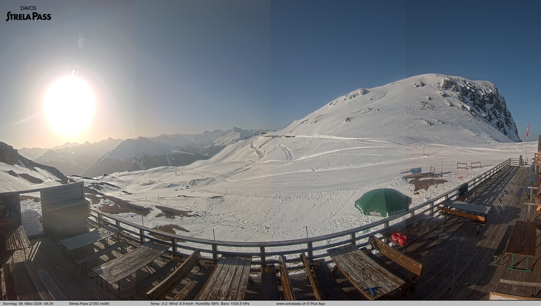 Archiv Foto Webcam Restaurant Strela Pass Schatzalp