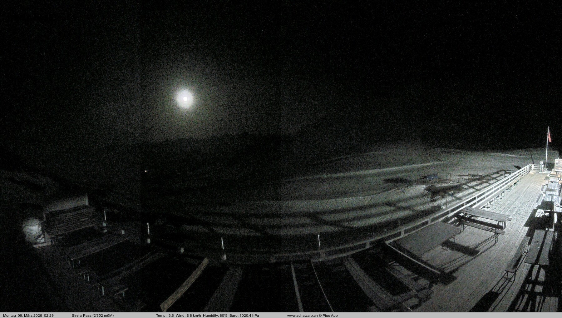 Archiv Foto Webcam Restaurant Strela Pass Schatzalp