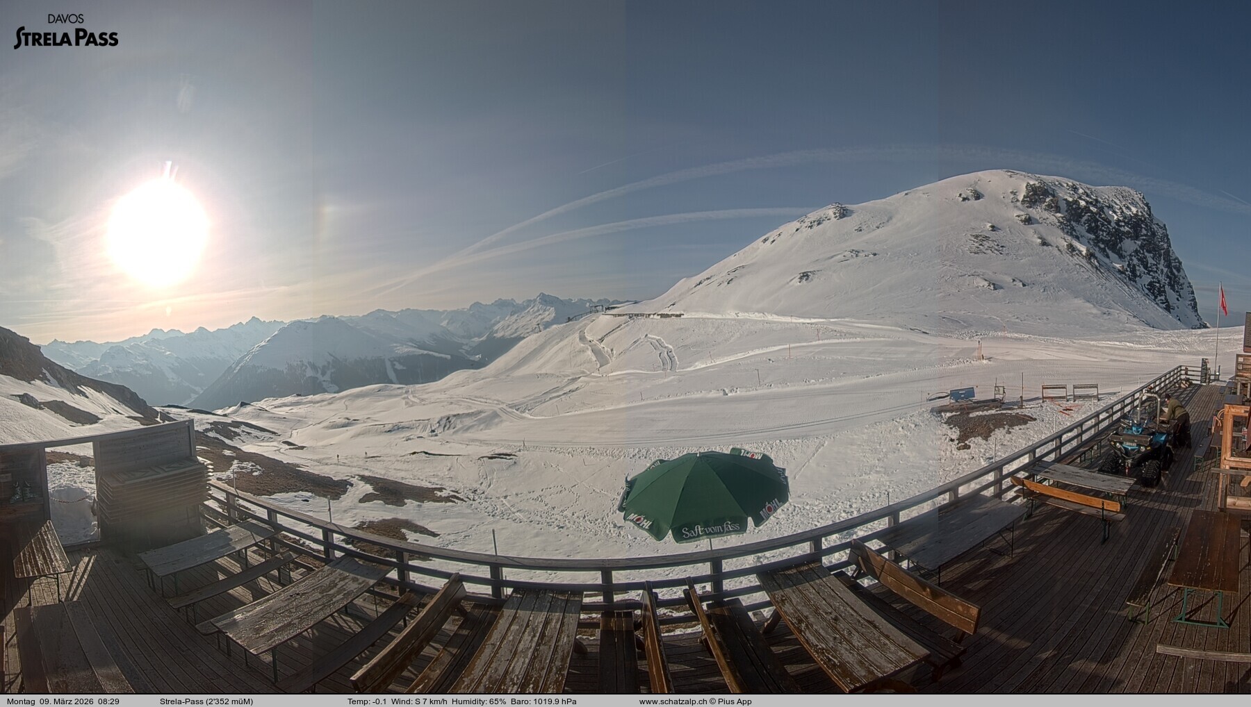 Archiv Foto Webcam Restaurant Strela Pass Schatzalp