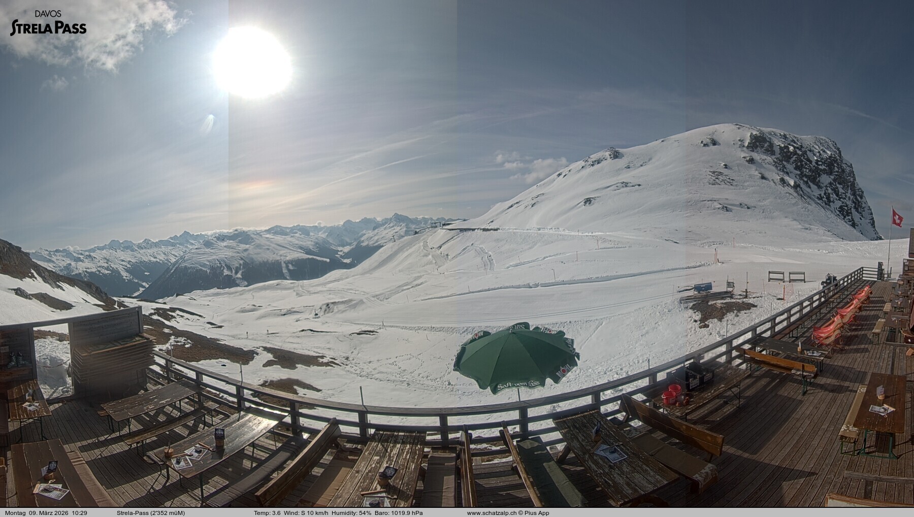 Archiv Foto Webcam Restaurant Strela Pass Schatzalp