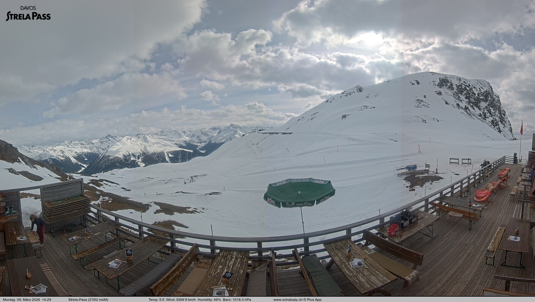 Archiv Foto Webcam Restaurant Strela Pass Schatzalp