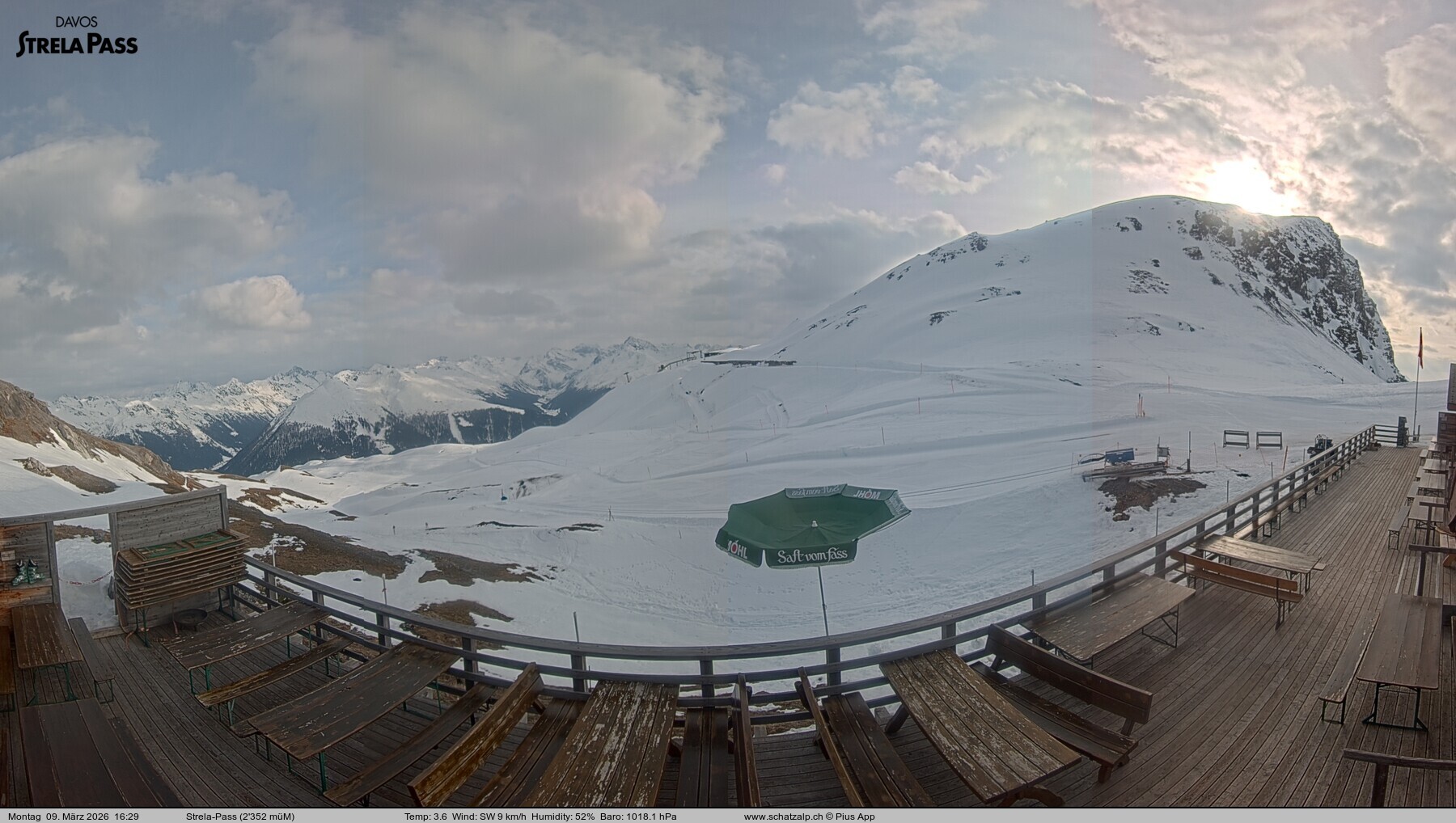 Archiv Foto Webcam Restaurant Strela Pass Schatzalp