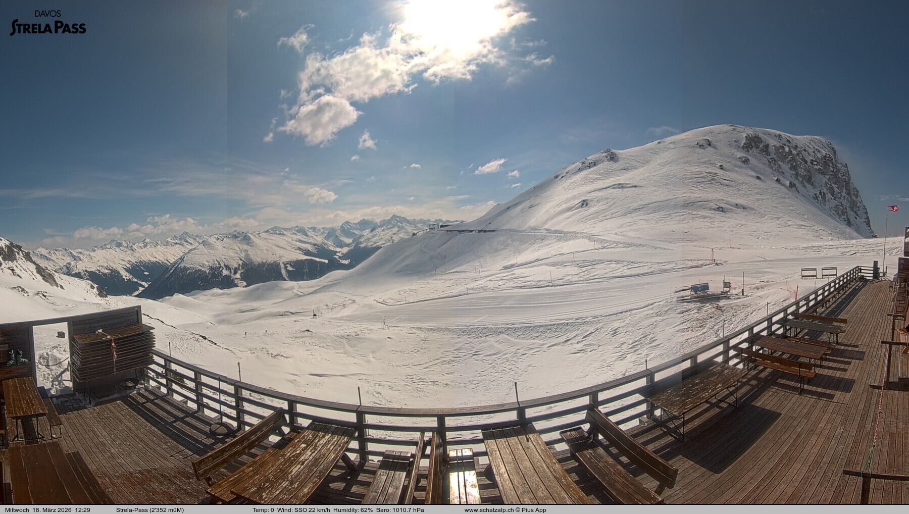 Archiv Foto Webcam Restaurant Strela Pass Schatzalp