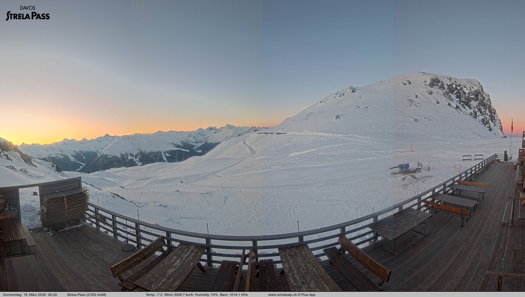 Archiv Foto Webcam Restaurant Strela Pass Schatzalp