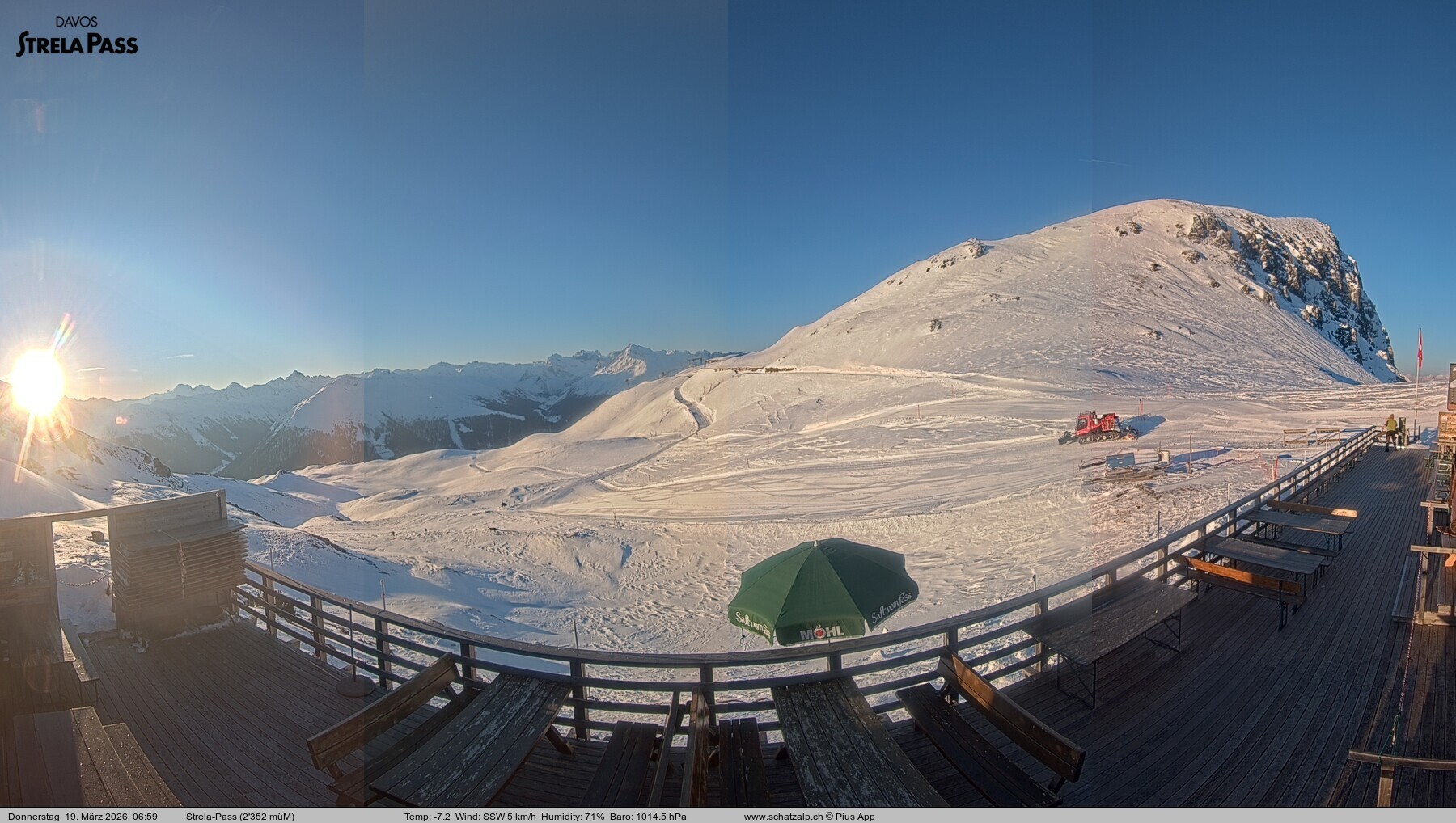 Archiv Foto Webcam Restaurant Strela Pass Schatzalp