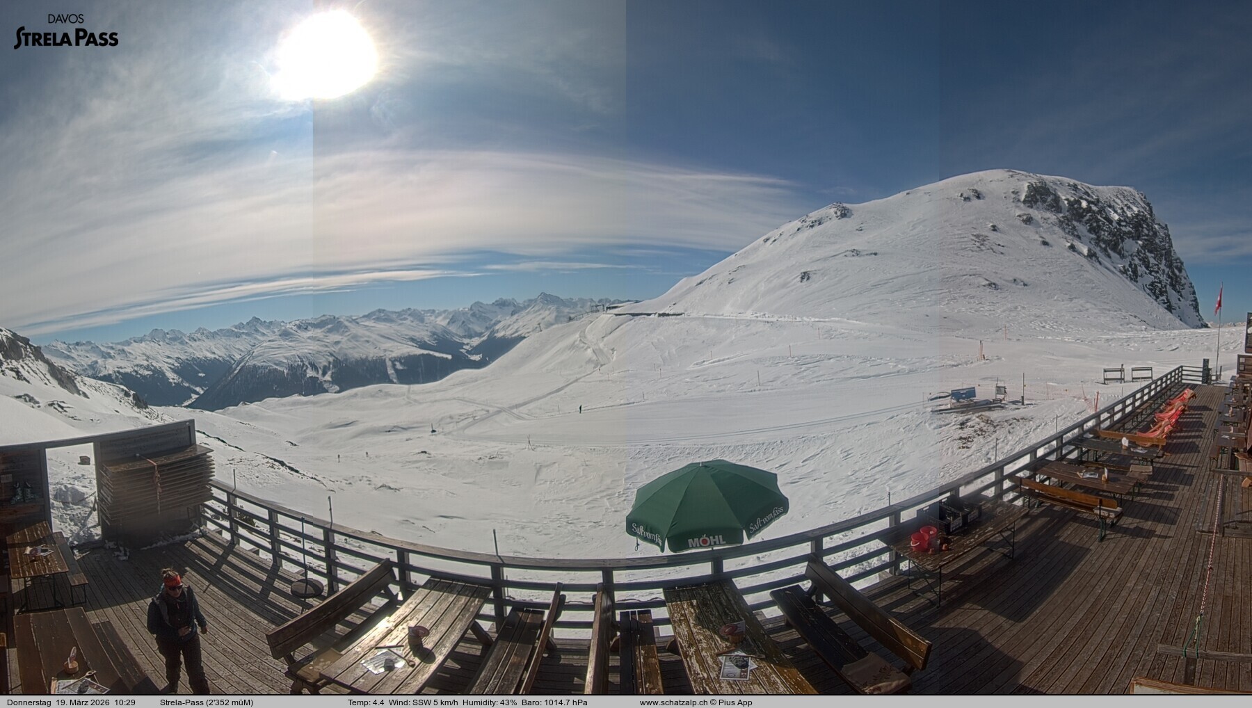 Archiv Foto Webcam Restaurant Strela Pass Schatzalp