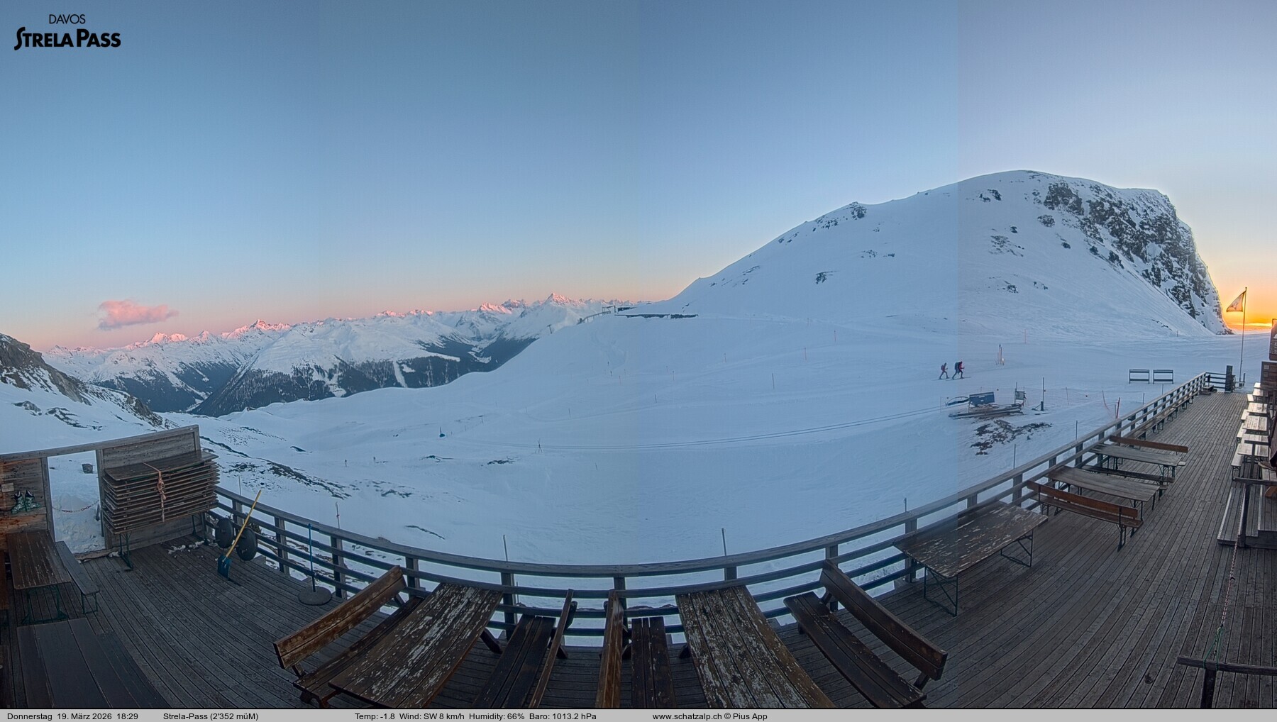 Archiv Foto Webcam Restaurant Strela Pass Schatzalp