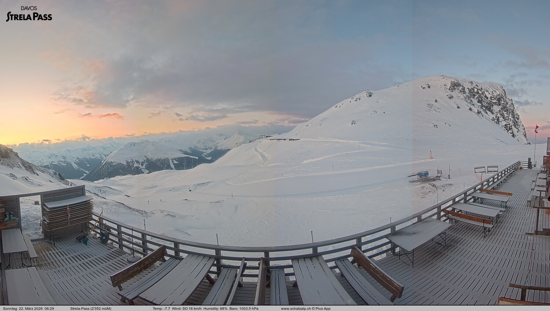 Archived image Webcam Schatzalp - Strela Pass