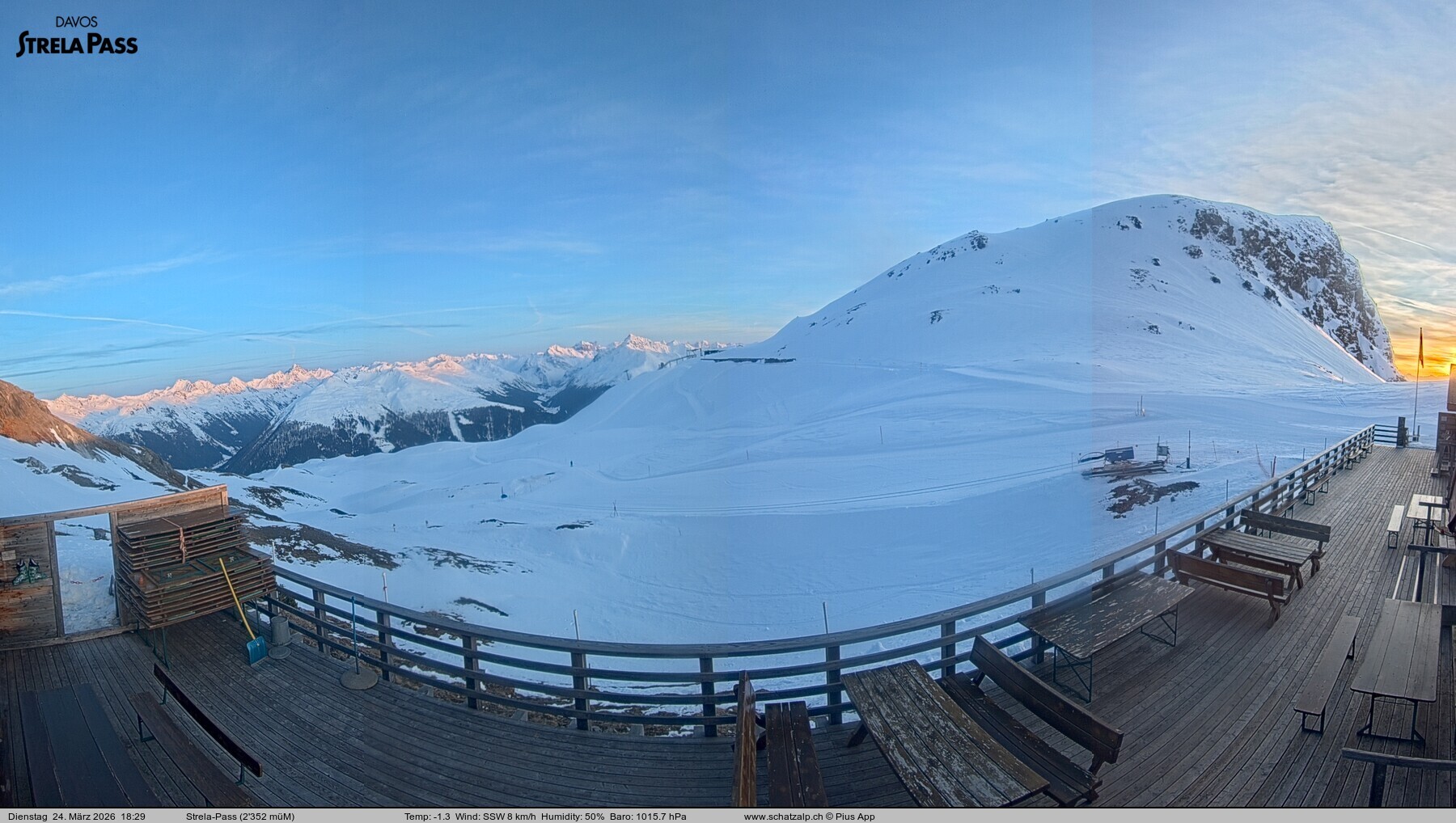 Archiv Foto Webcam Restaurant Strela Pass Schatzalp