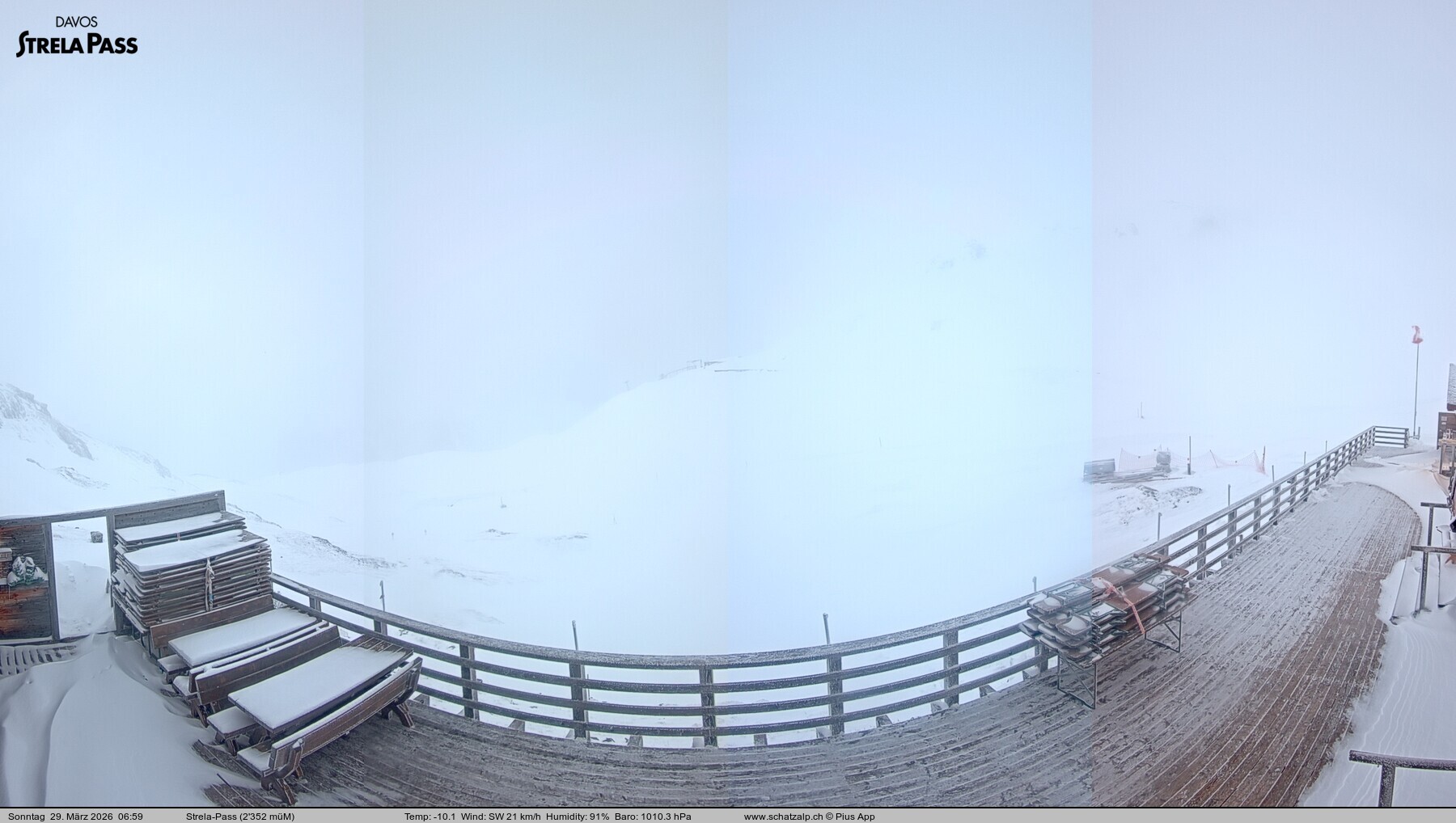 Archived image Webcam Schatzalp - Strela Pass
