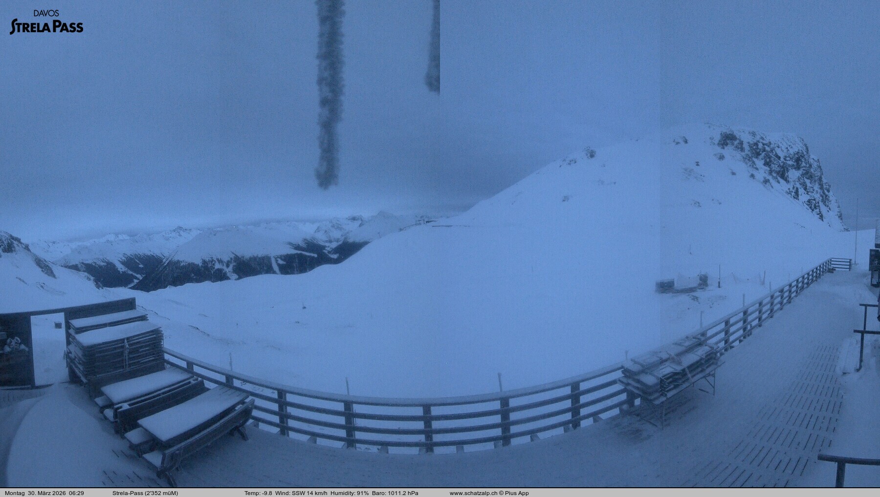 Archiv Foto Webcam Restaurant Strela Pass Schatzalp