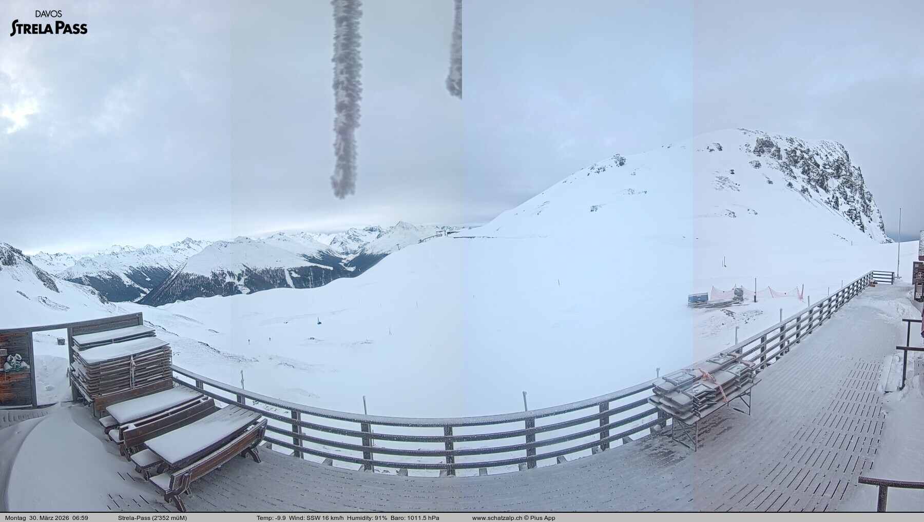 Archiv Foto Webcam Restaurant Strela Pass Schatzalp