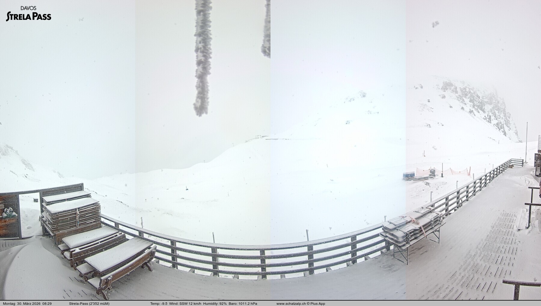 Archiv Foto Webcam Restaurant Strela Pass Schatzalp