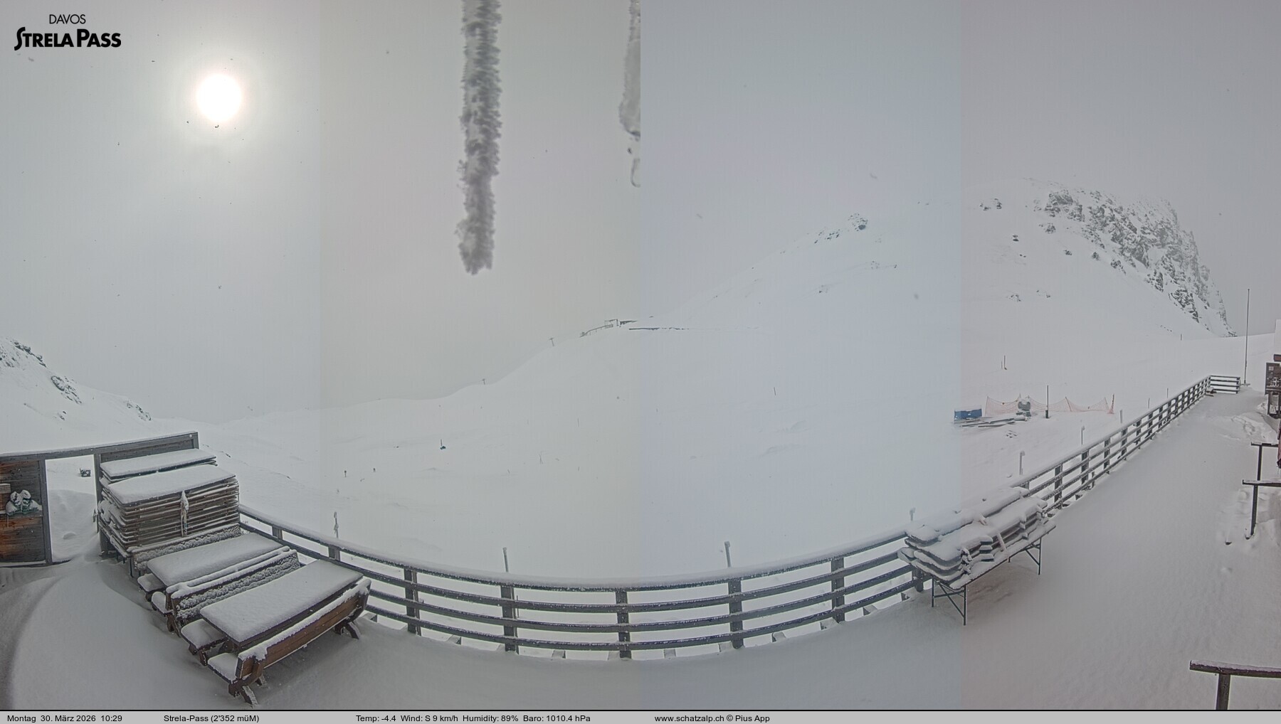 Archiv Foto Webcam Restaurant Strela Pass Schatzalp