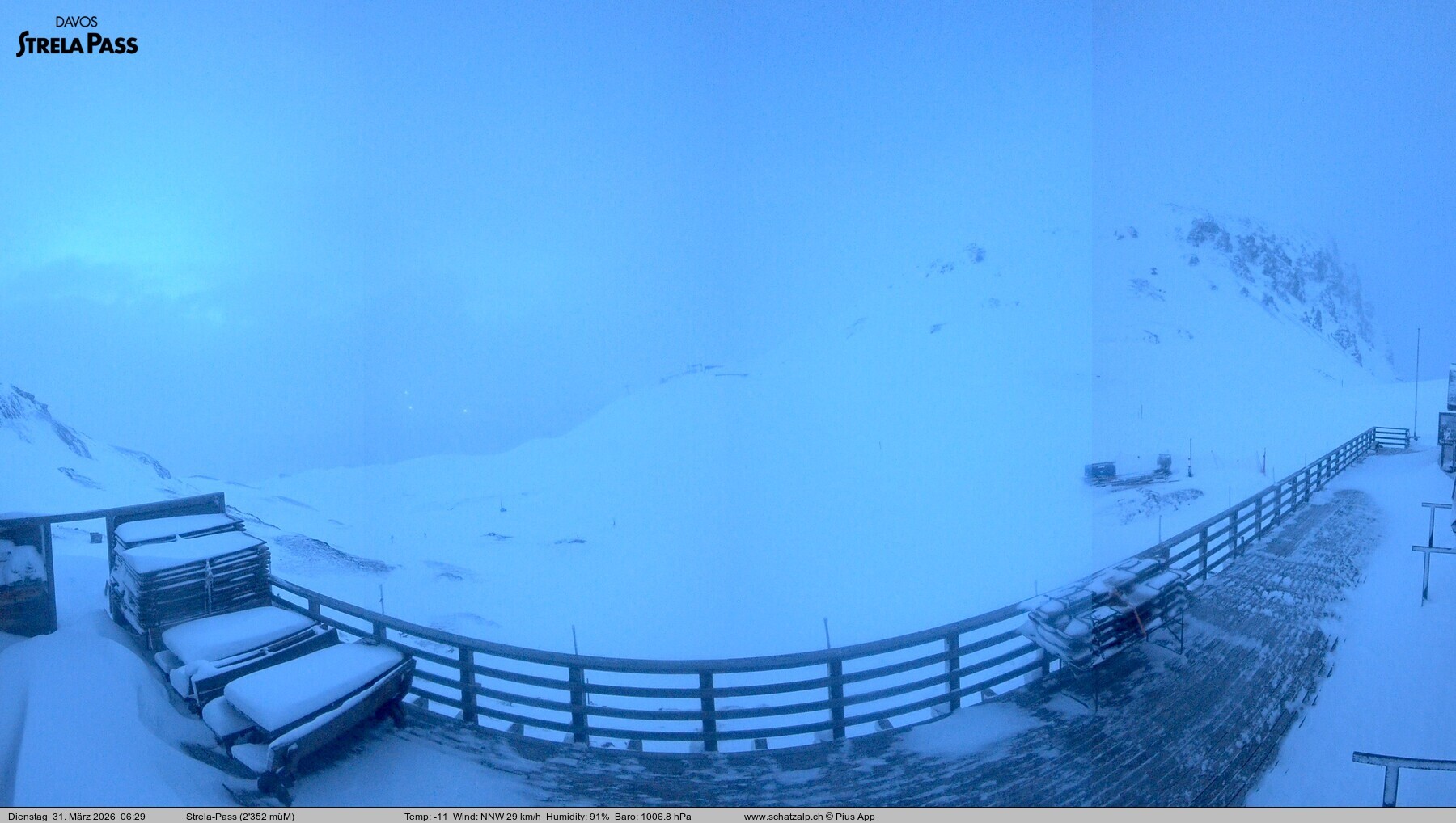 Archiv Foto Webcam Restaurant Strela Pass Schatzalp