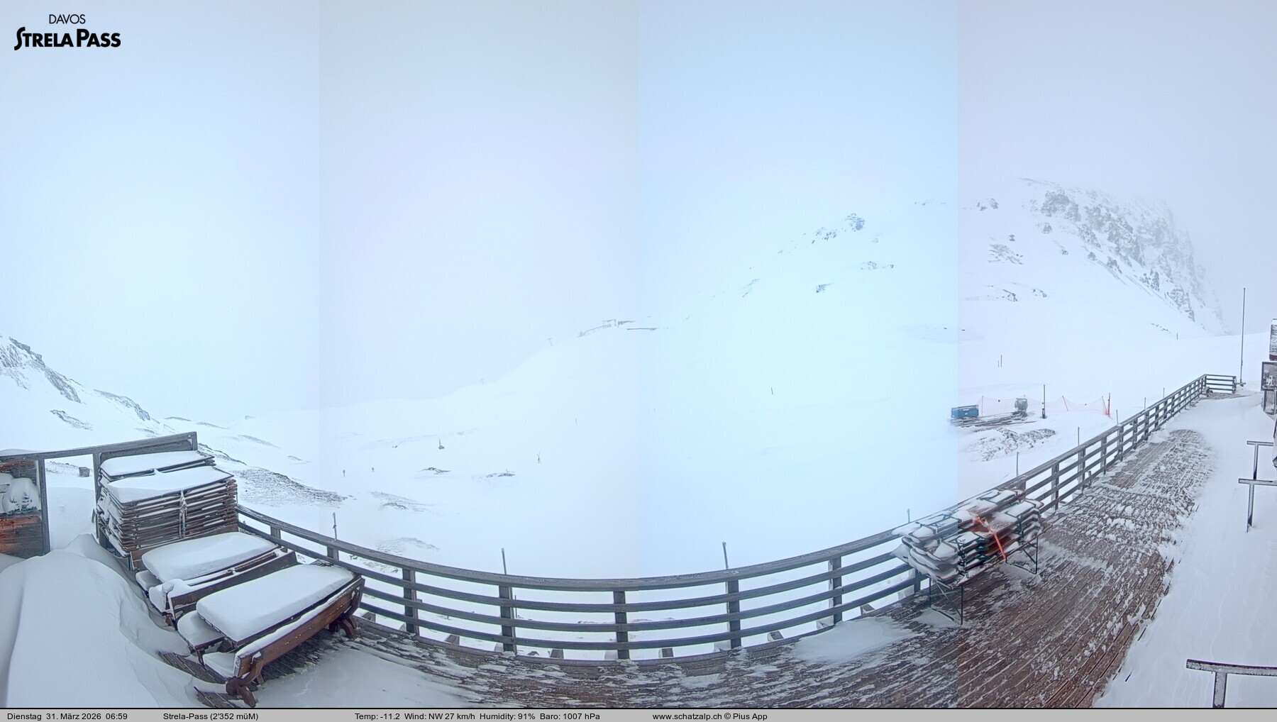 Archiv Foto Webcam Restaurant Strela Pass Schatzalp