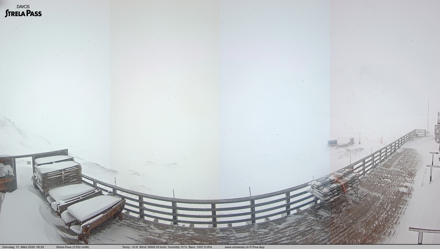 Archiv Foto Webcam Restaurant Strela Pass Schatzalp