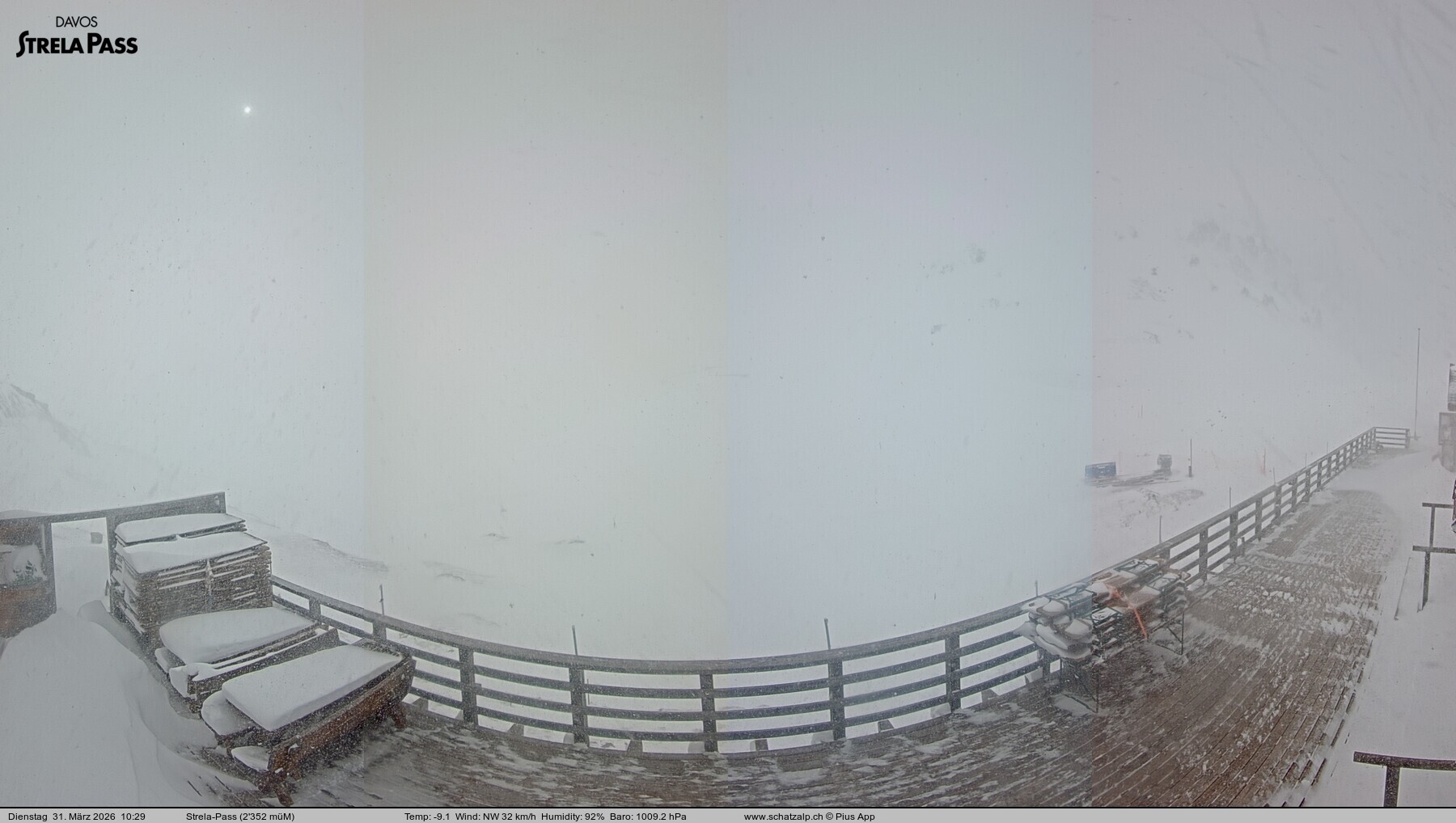 Archiv Foto Webcam Restaurant Strela Pass Schatzalp