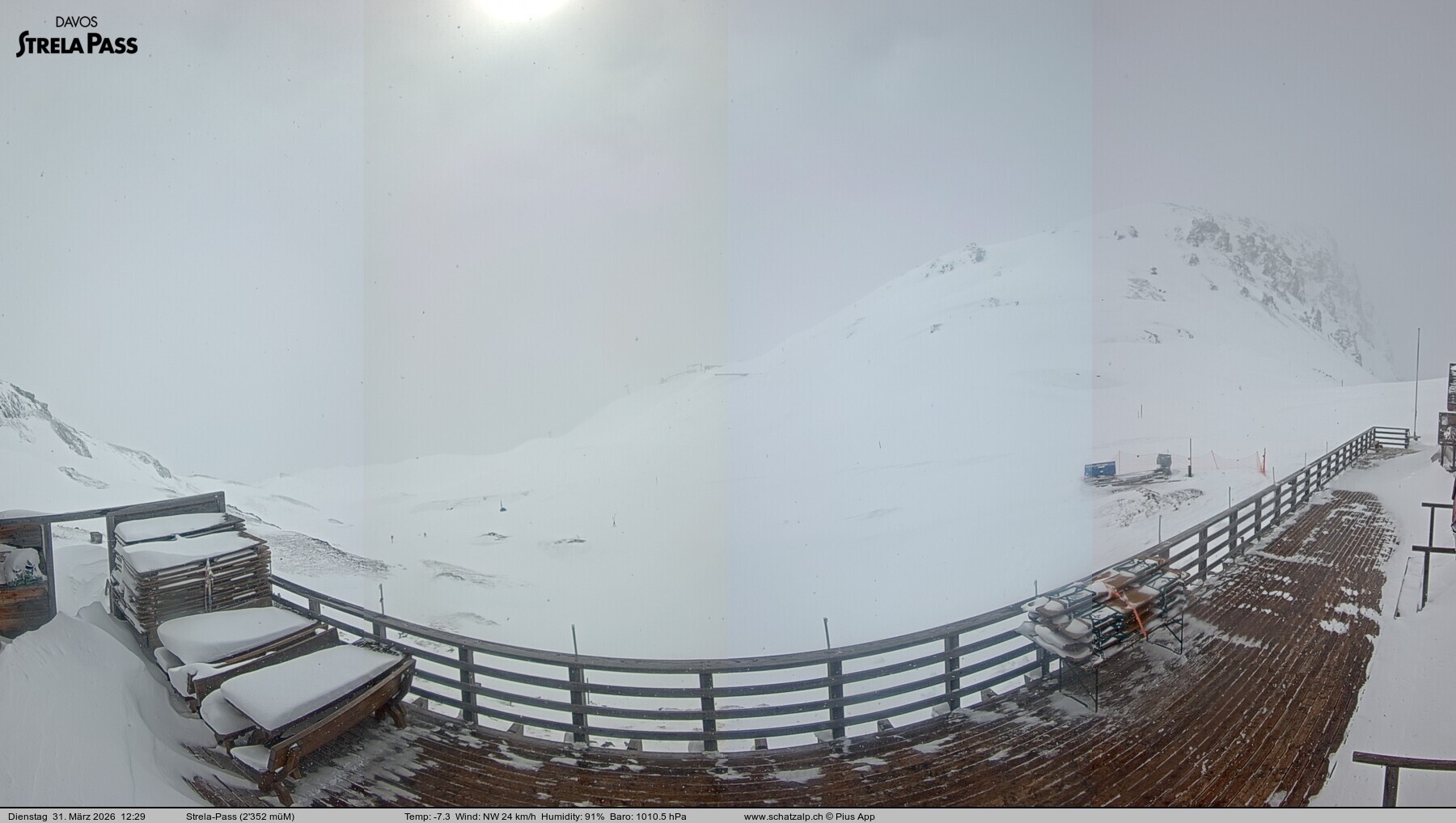 Archiv Foto Webcam Restaurant Strela Pass Schatzalp