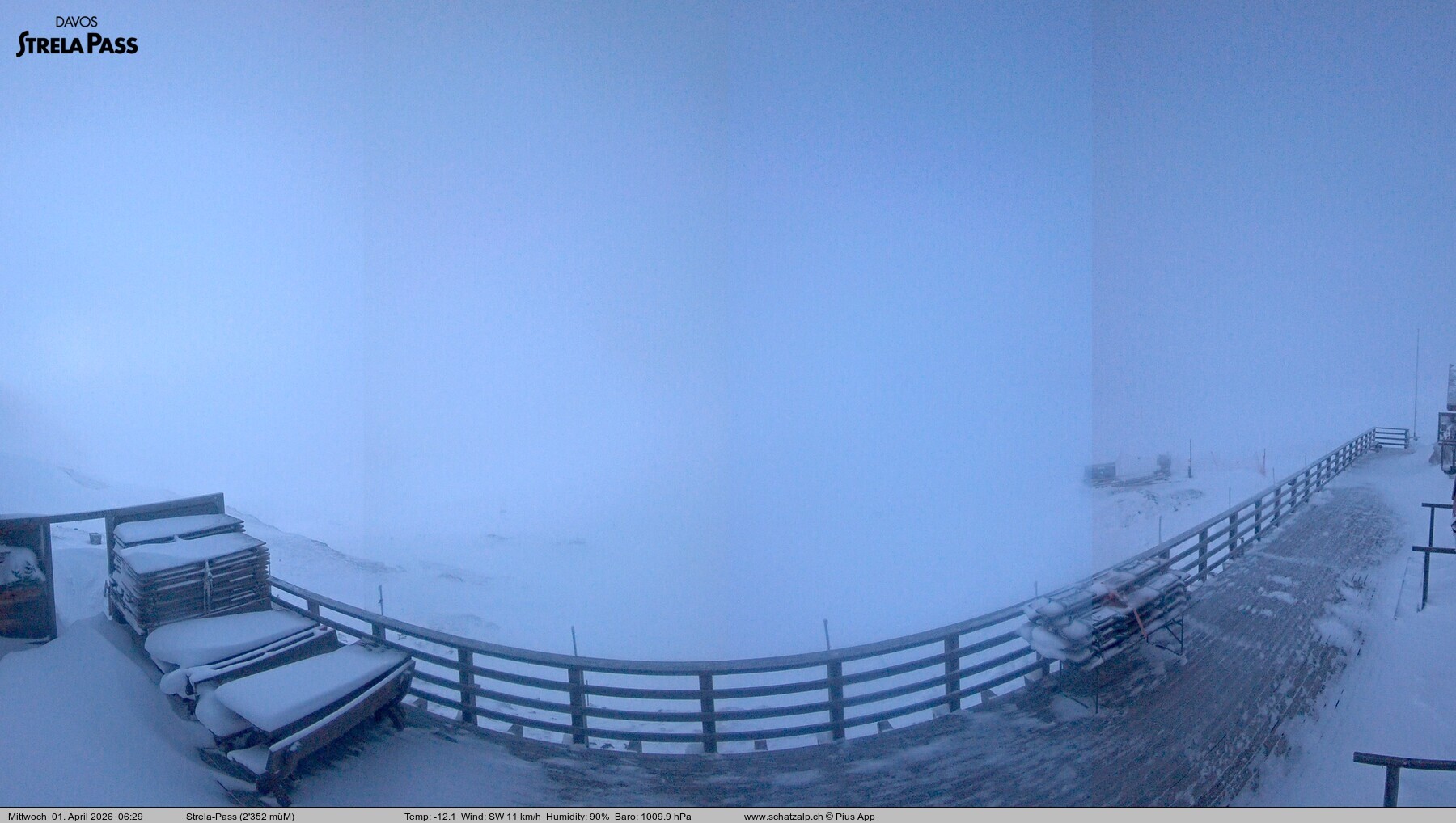 Archiv Foto Webcam Restaurant Strela Pass Schatzalp