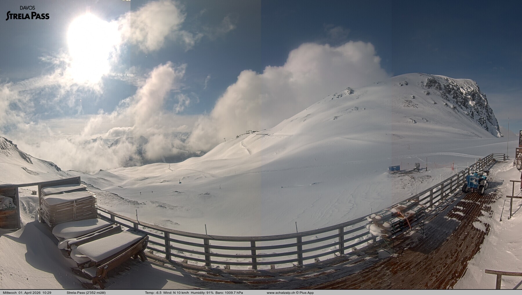 Archiv Foto Webcam Restaurant Strela Pass Schatzalp