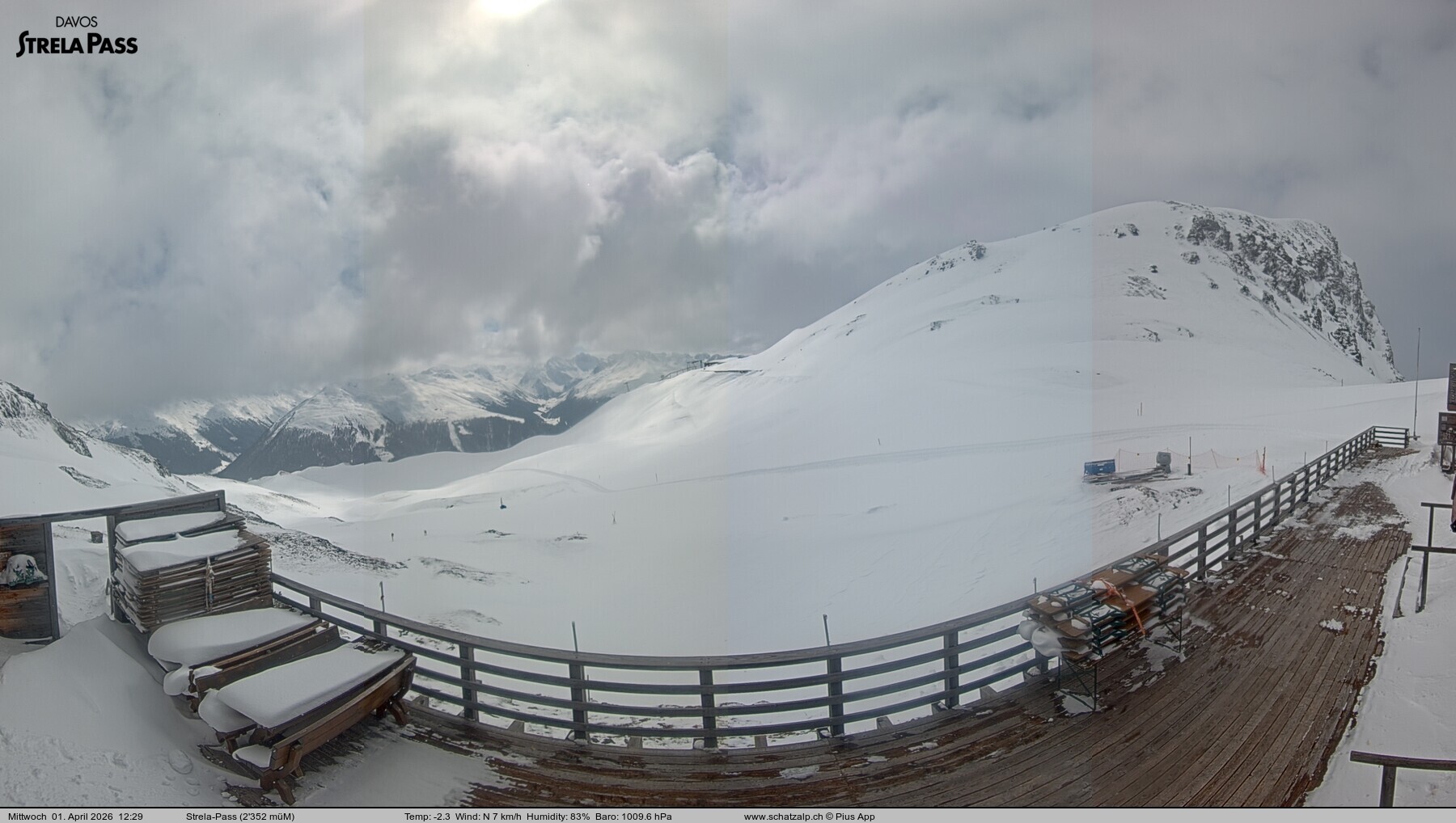 Archiv Foto Webcam Restaurant Strela Pass Schatzalp