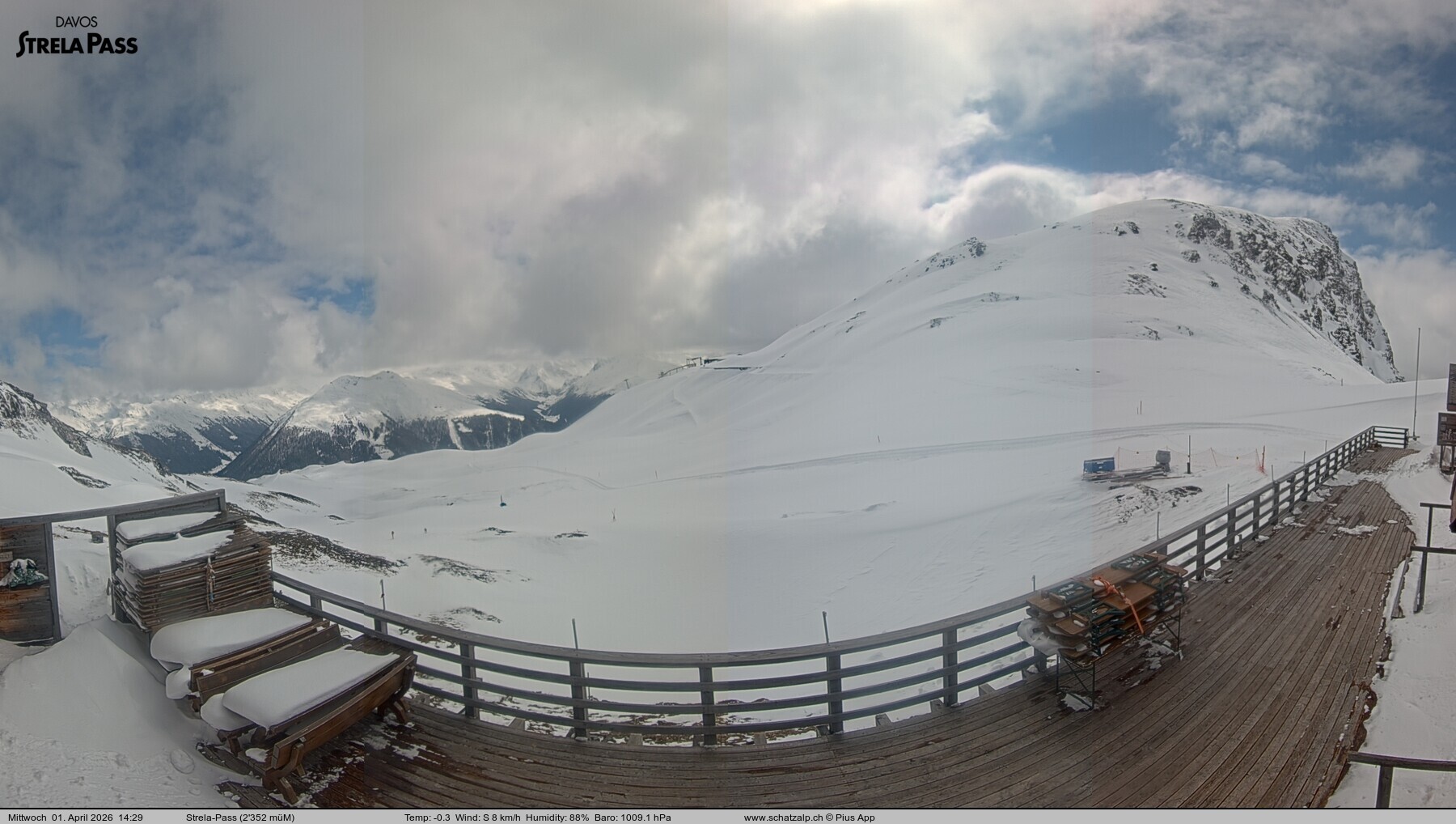 Archiv Foto Webcam Restaurant Strela Pass Schatzalp