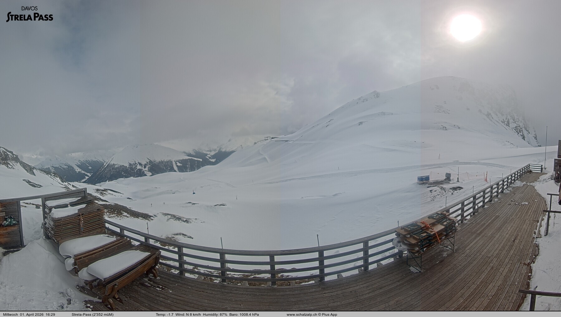 Archiv Foto Webcam Restaurant Strela Pass Schatzalp