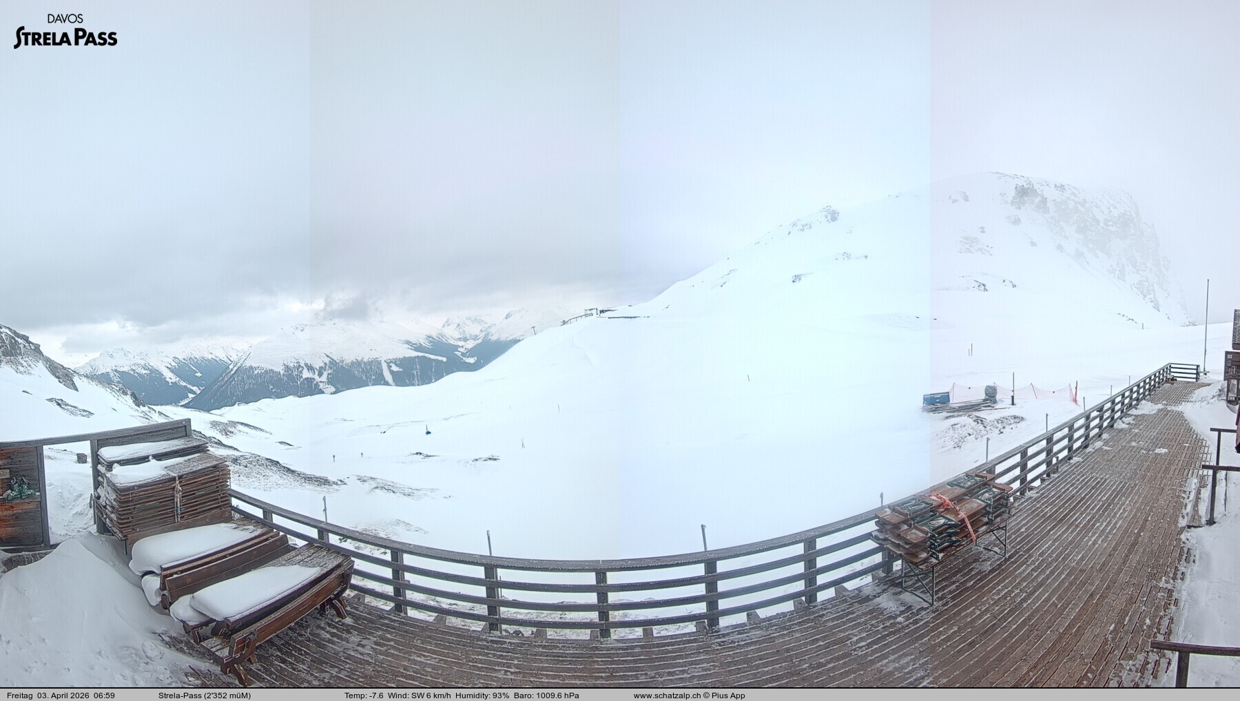 Archiv Foto Webcam Restaurant Strela Pass Schatzalp