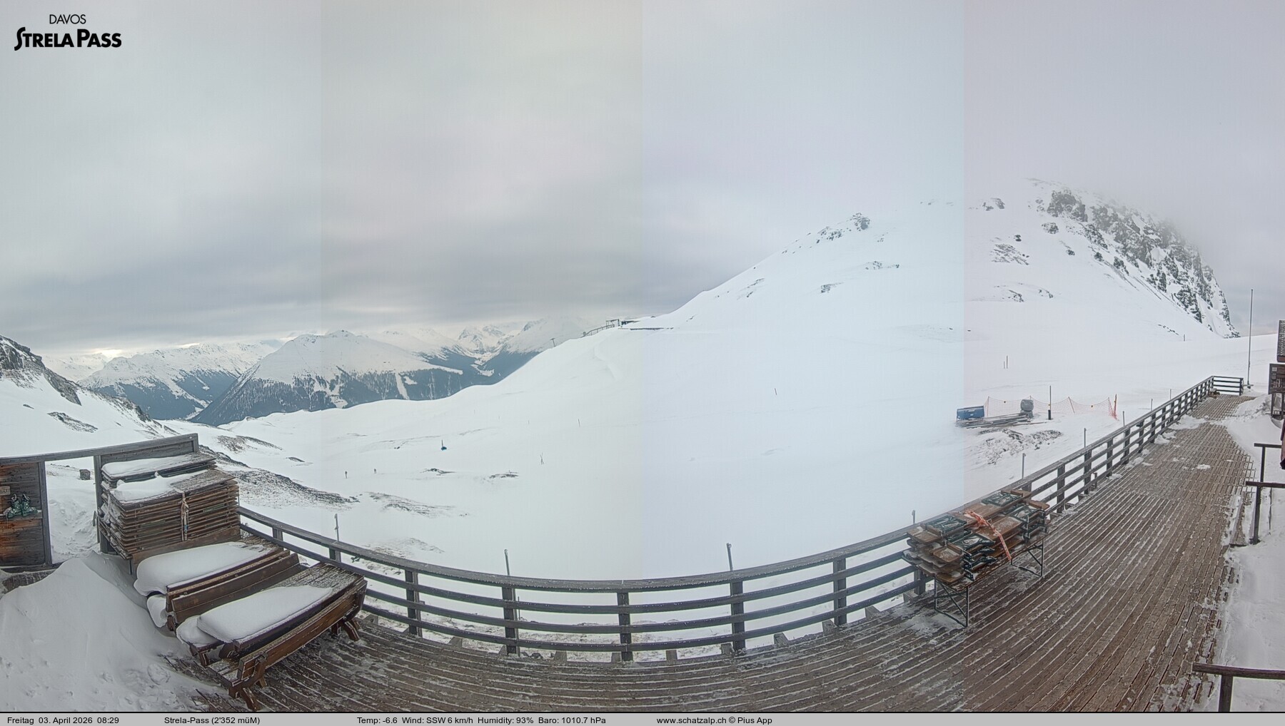 Archiv Foto Webcam Restaurant Strela Pass Schatzalp