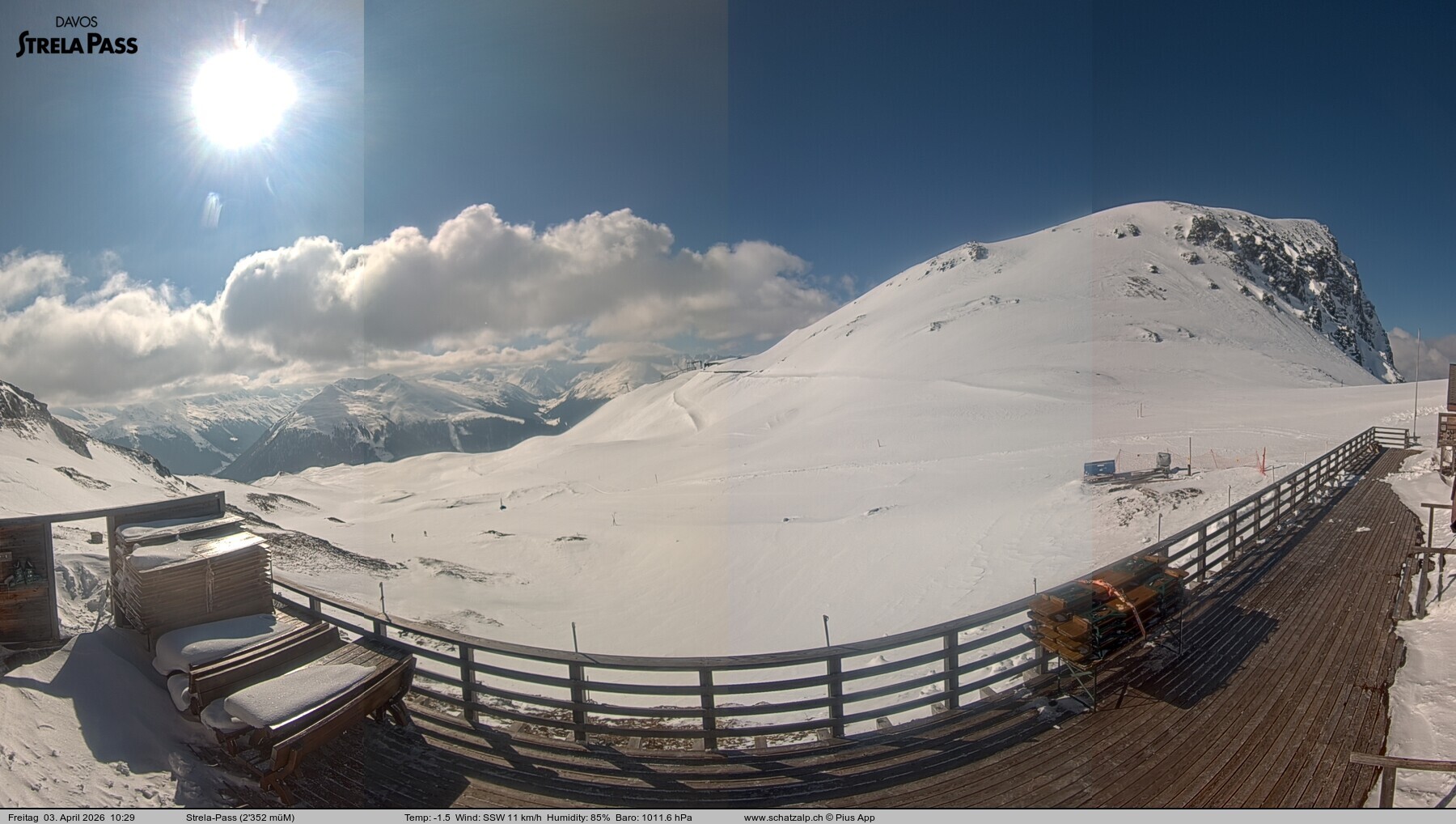 Archiv Foto Webcam Restaurant Strela Pass Schatzalp