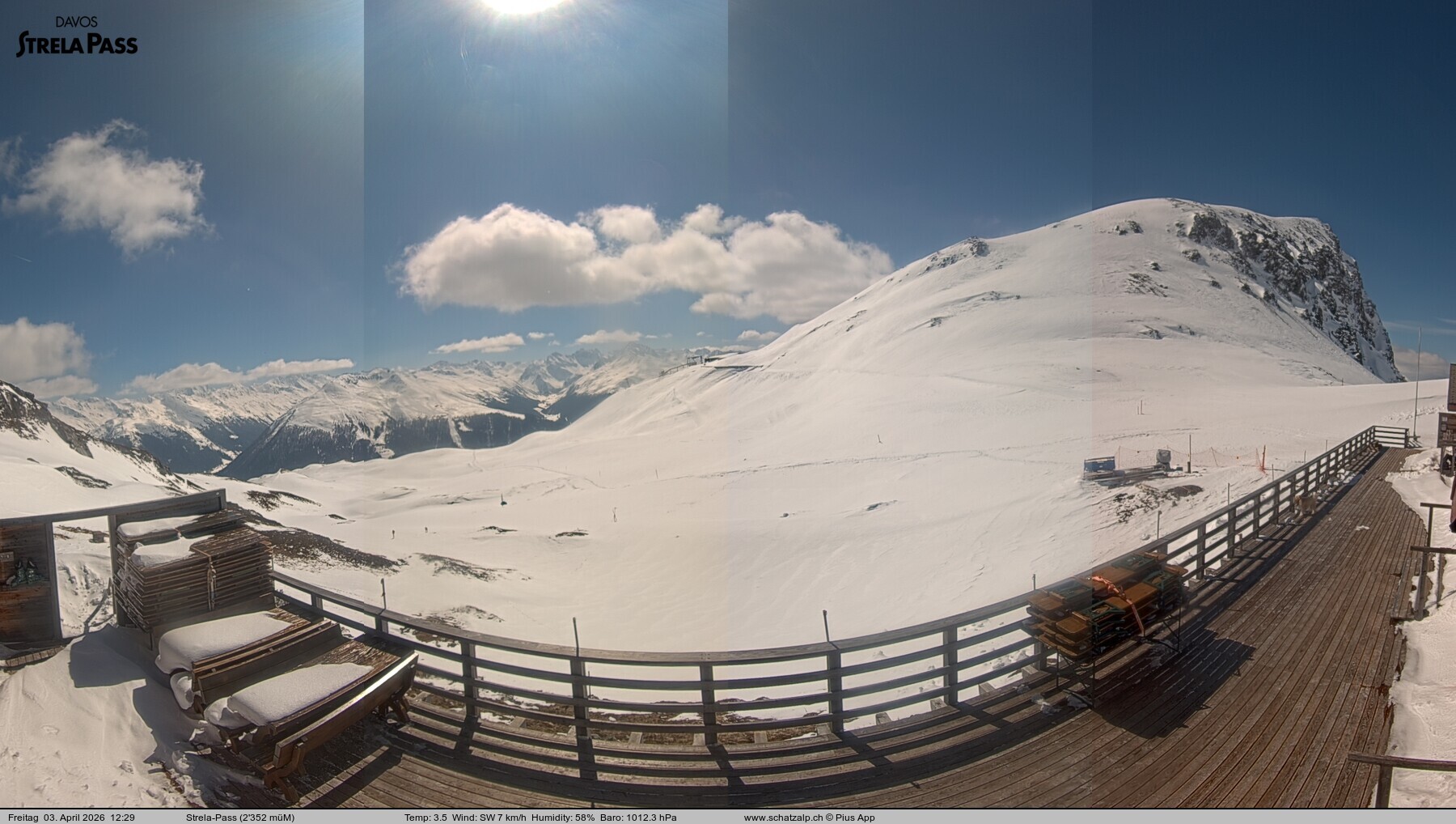 Archiv Foto Webcam Restaurant Strela Pass Schatzalp