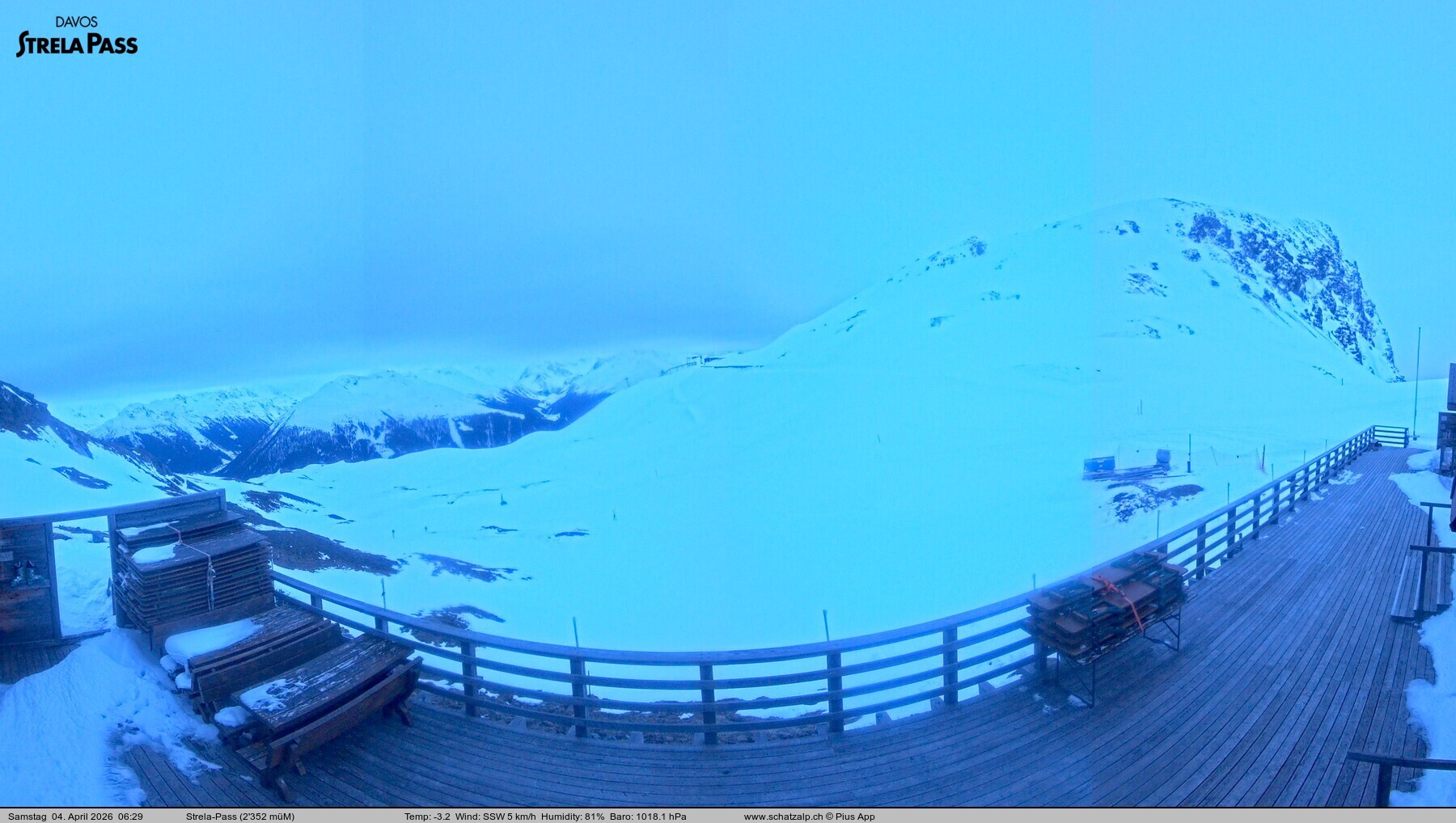 Archiv Foto Webcam Restaurant Strela Pass Schatzalp