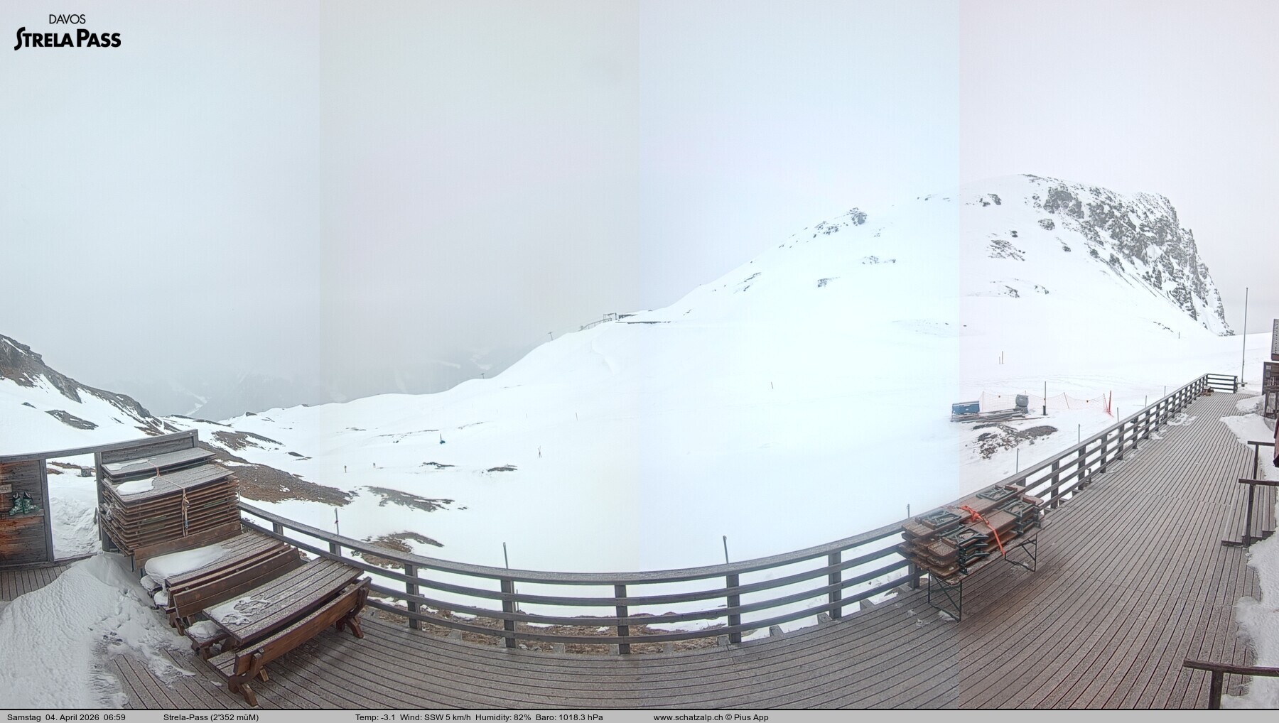 Archiv Foto Webcam Restaurant Strela Pass Schatzalp