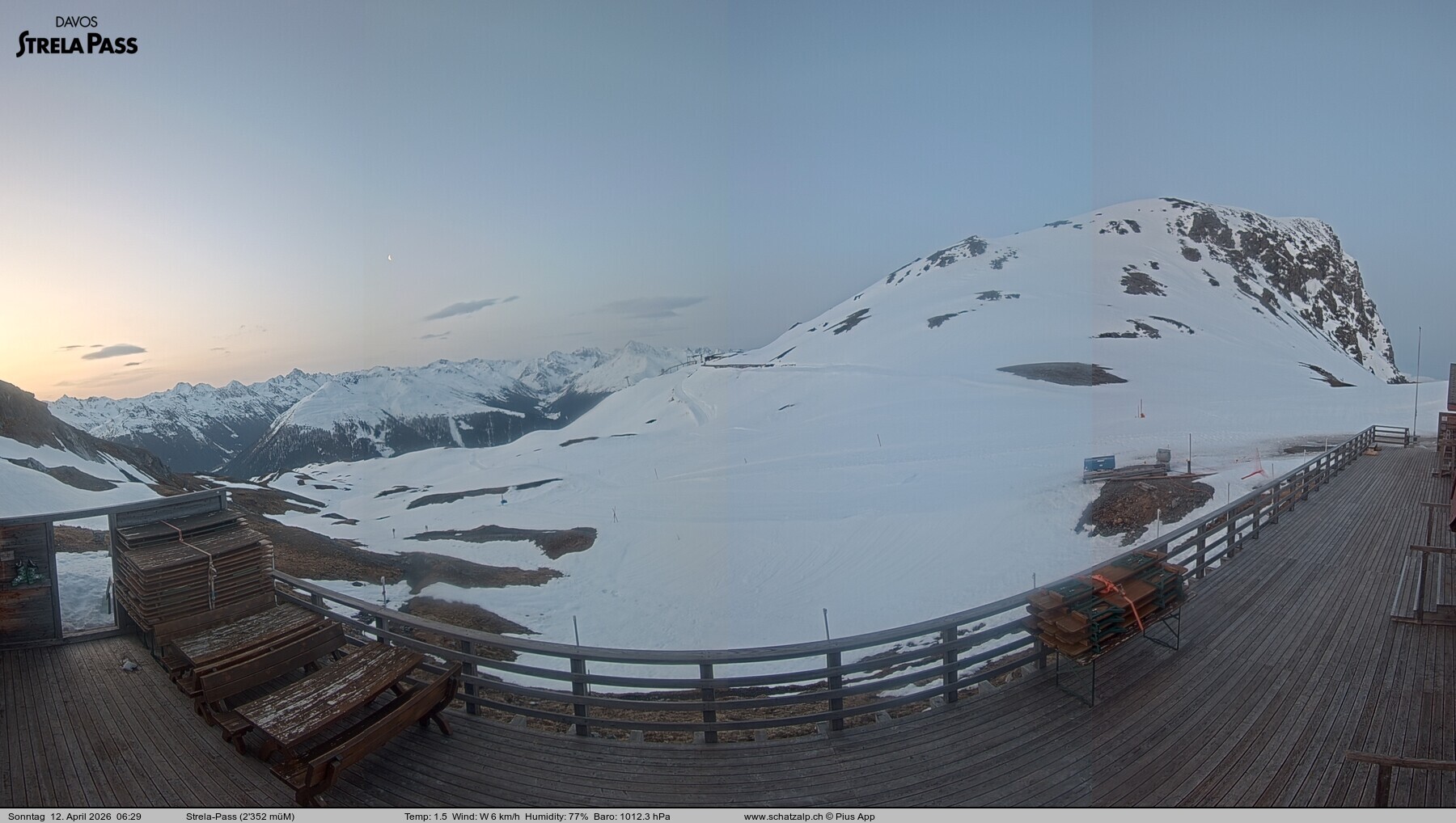 Archived image Webcam Schatzalp - Strela Pass