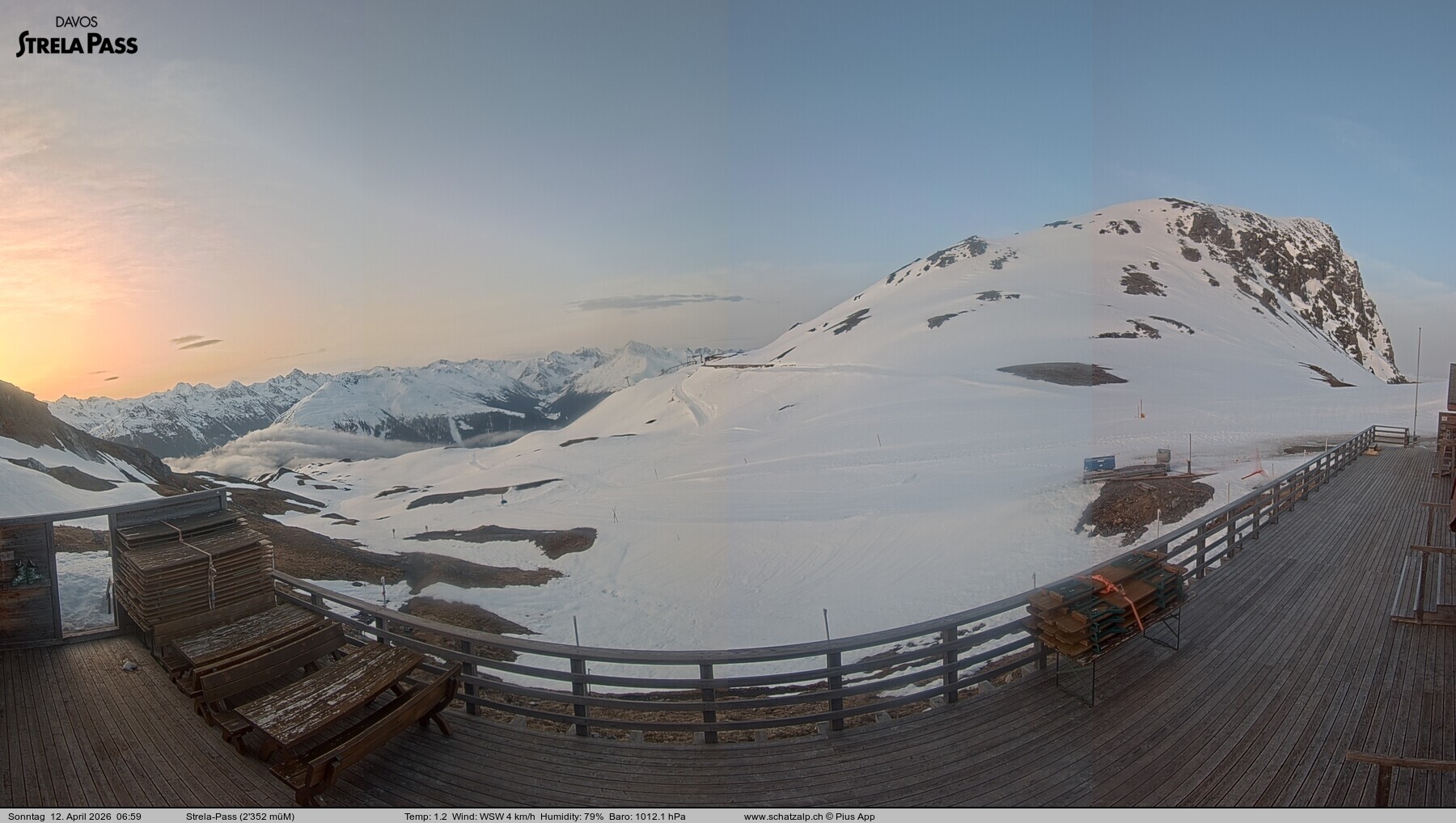 Archived image Webcam Schatzalp - Strela Pass